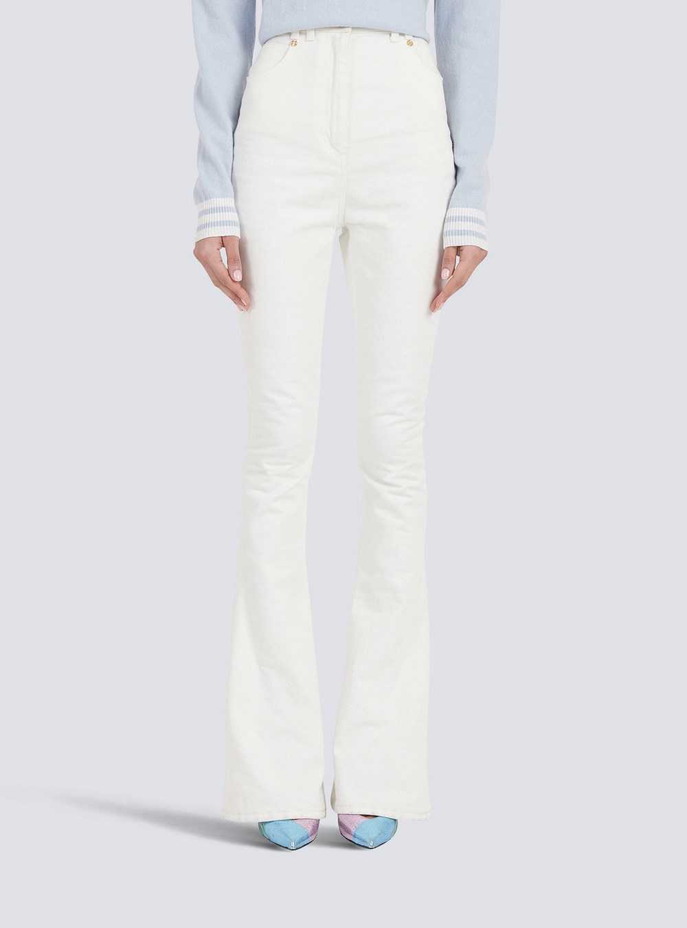 Balmain Bootcut Jeans White | XBFTWGD-42