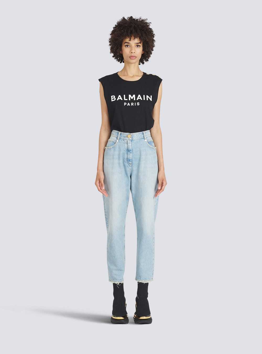 Balmain Boyfriend Cut Eco-designed Jeans Blue | ZSHOGRX-48