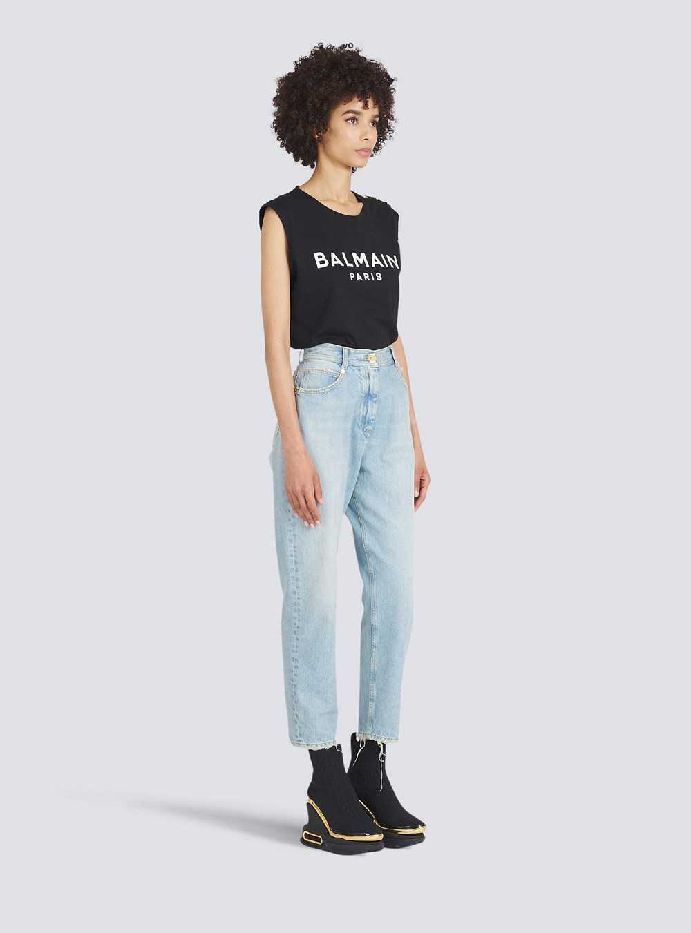 Balmain Boyfriend Cut Eco-designed Jeans Blue | ZSHOGRX-48