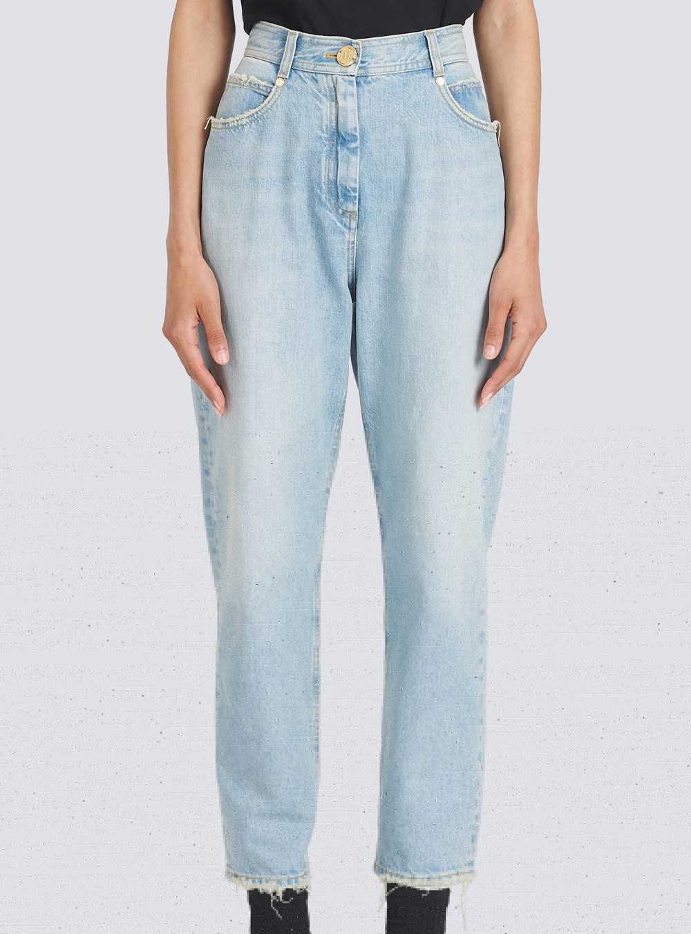 Balmain Boyfriend Cut Eco-designed Jeans Blue | ZSHOGRX-48