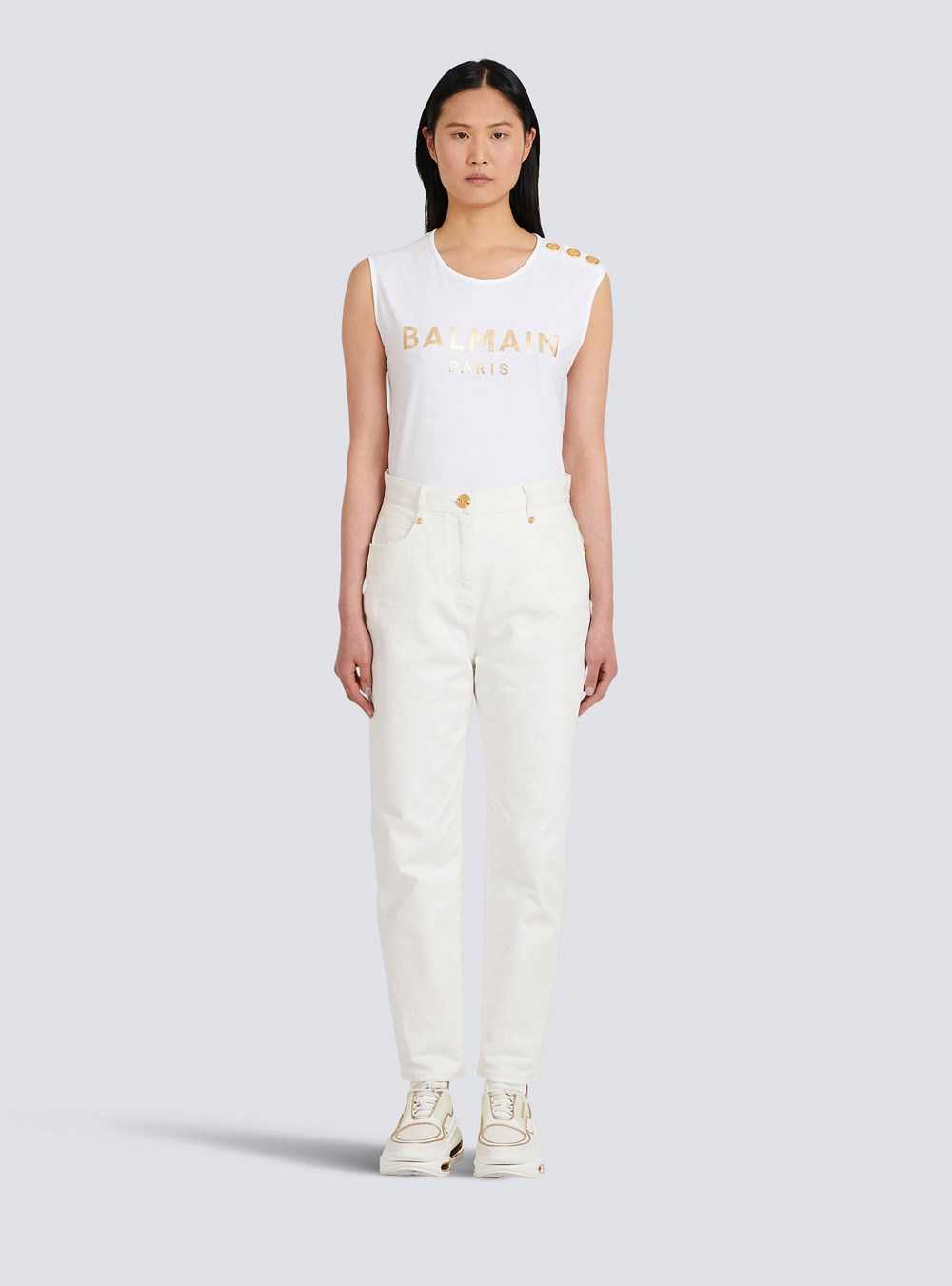 Balmain Boyfriend Cut Jeans White | JHRKVMS-73