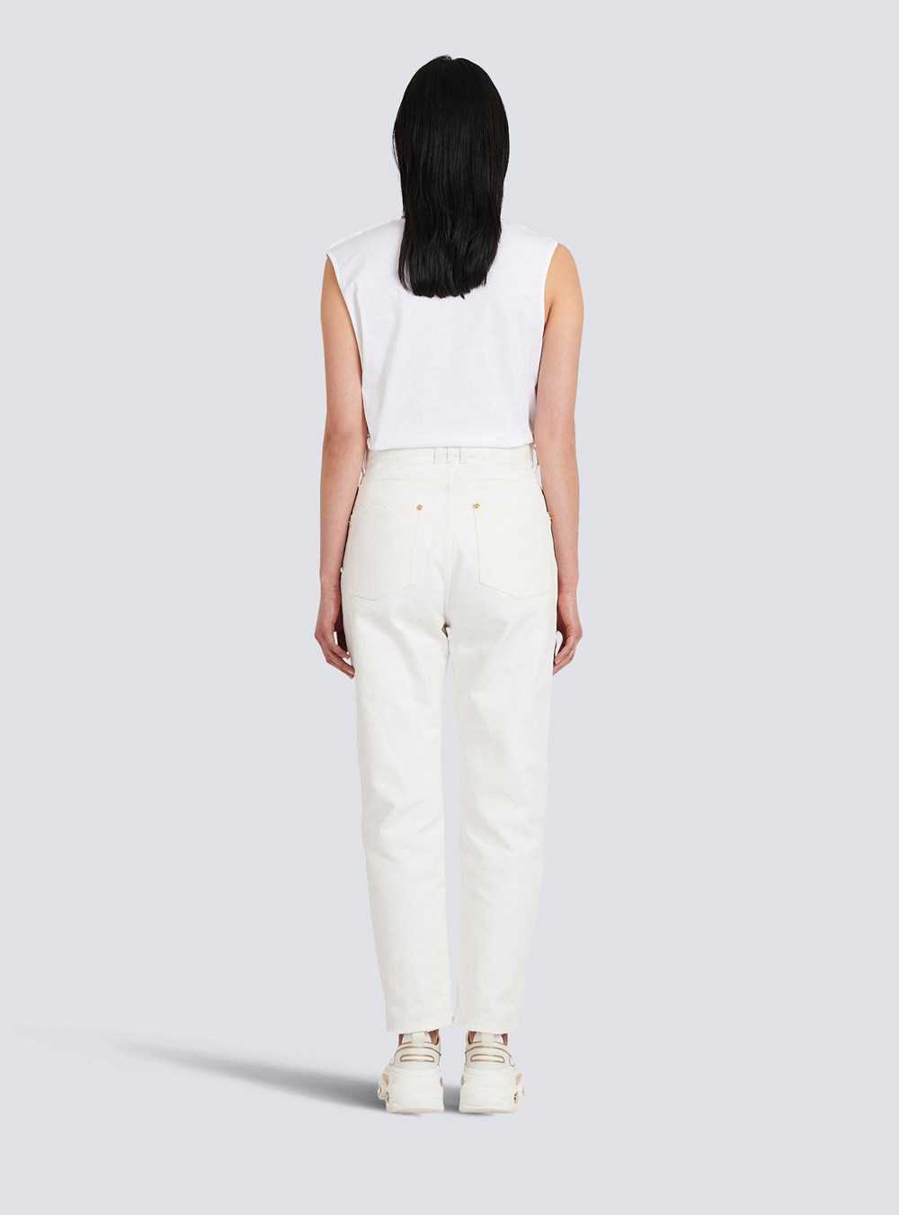 Balmain Boyfriend Cut Jeans White | JHRKVMS-73