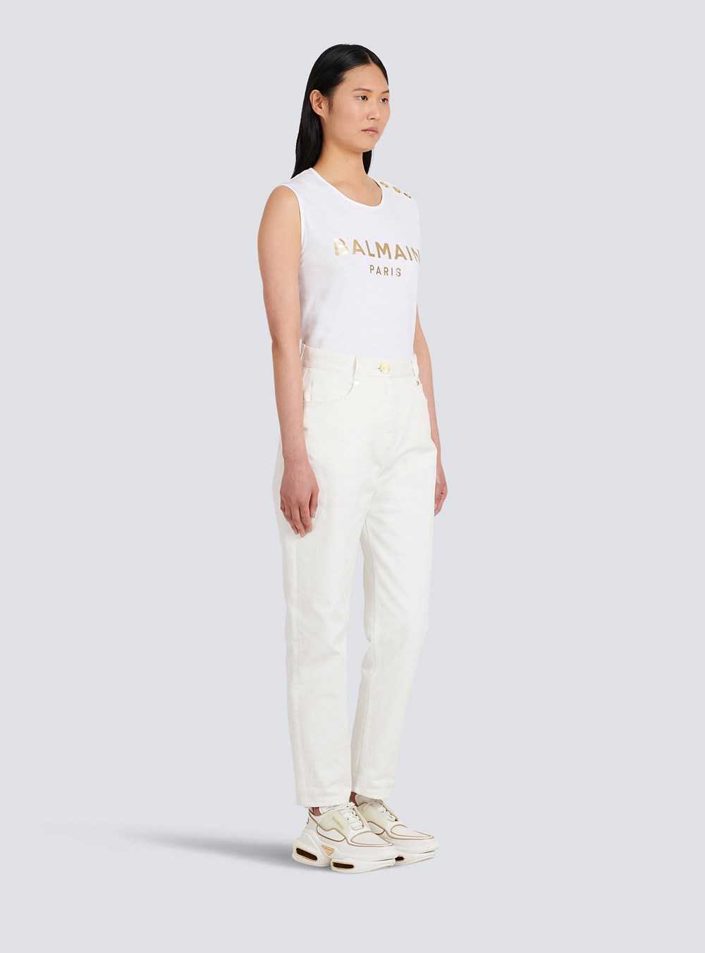 Balmain Boyfriend Cut Jeans White | JHRKVMS-73