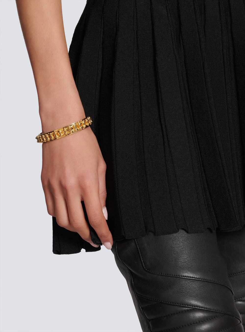 Balmain Brass Biker Chain Bracelet Gold | KDCPYOB-70