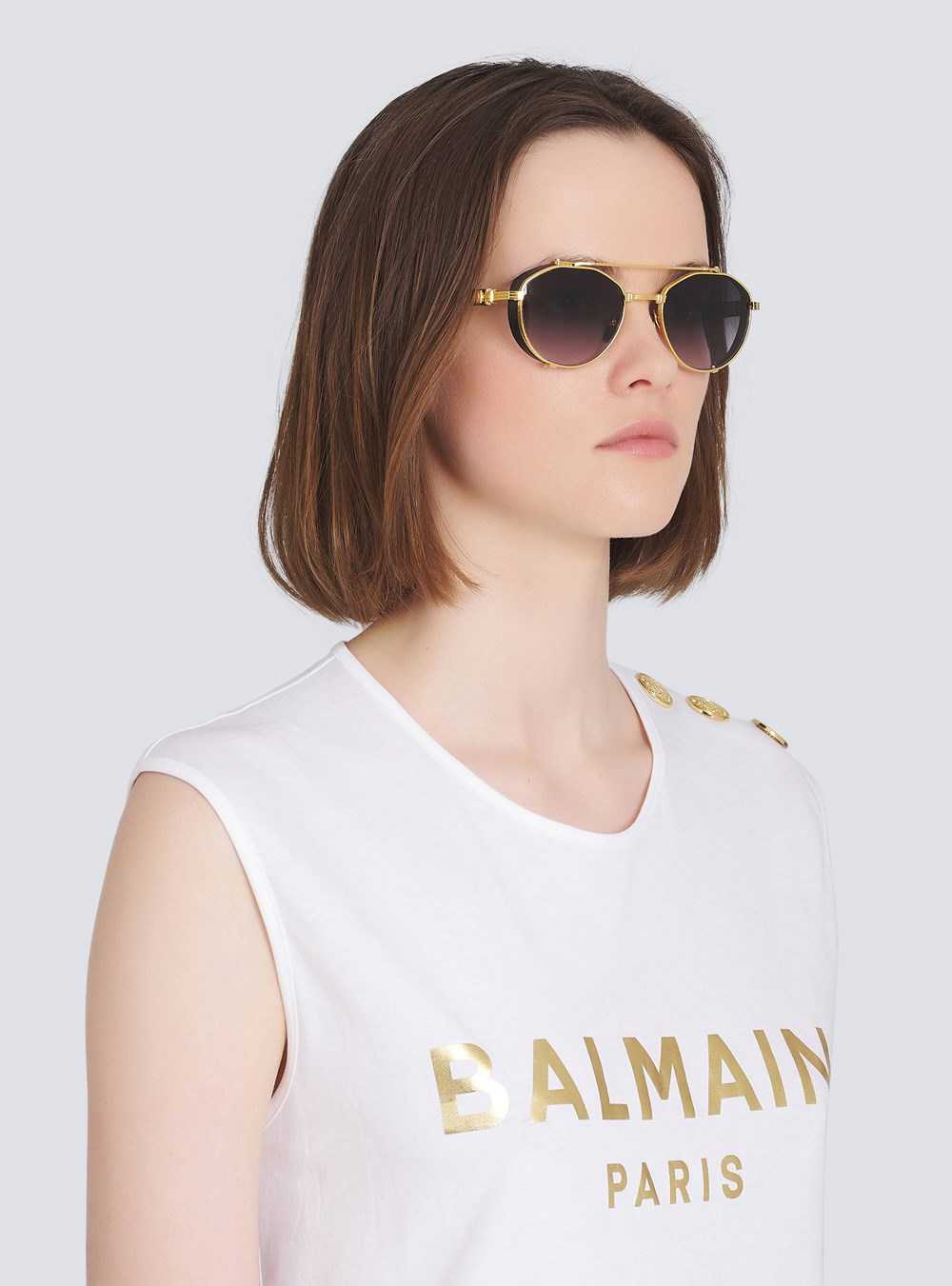 Balmain Brigade Iv Sunglasses Brown | GMWBJIH-92