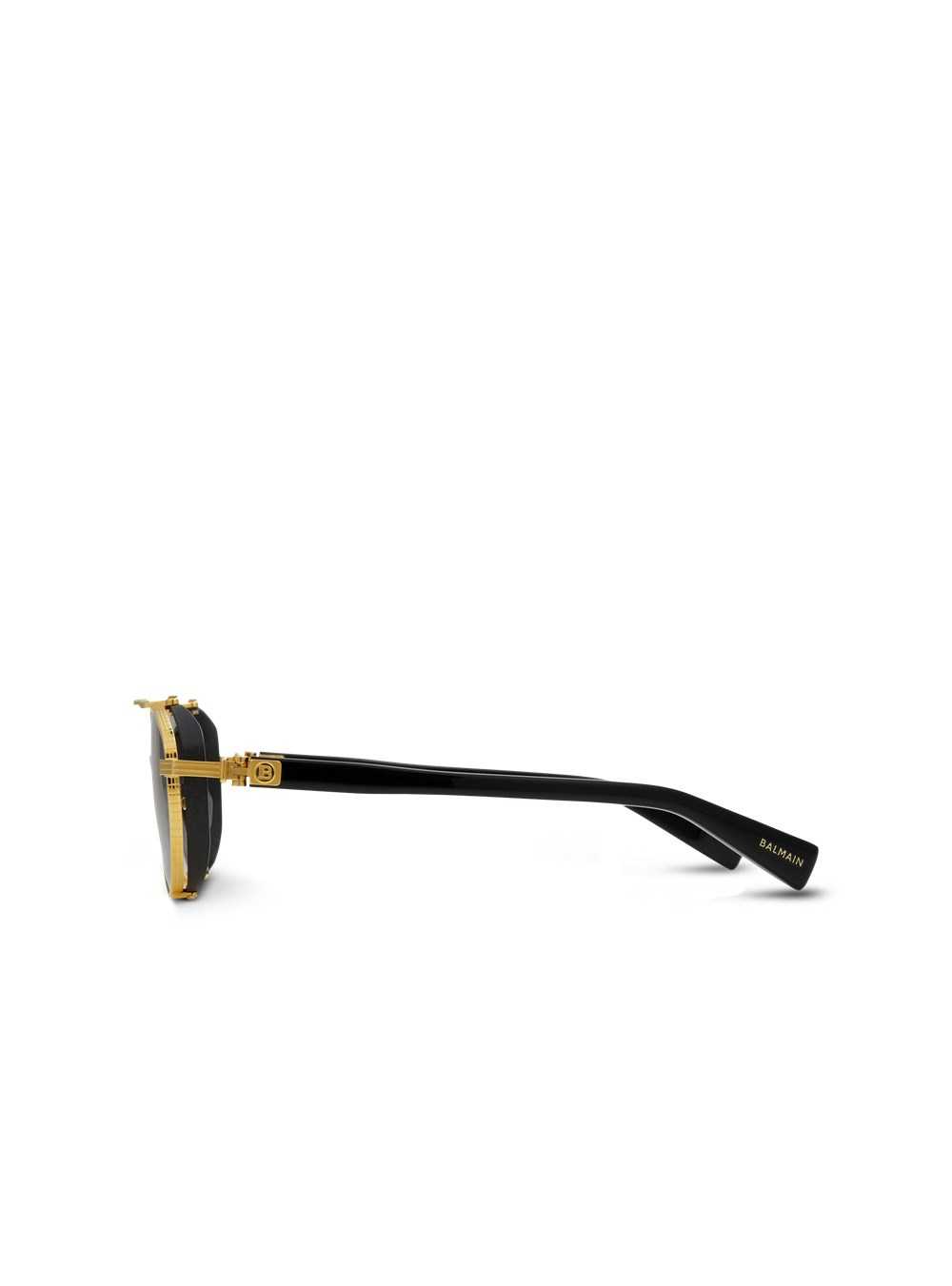 Balmain Brigade Iv Sunglasses Gold | ZXSBQIU-46