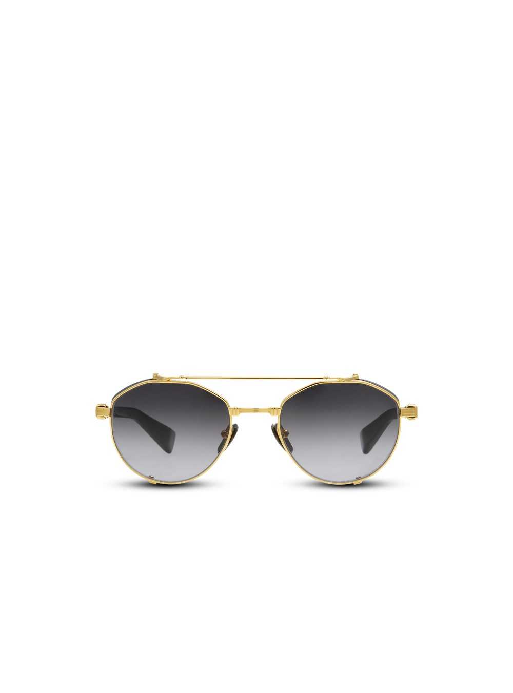 Balmain Brigade Iv Sunglasses Gold | ZXSBQIU-46