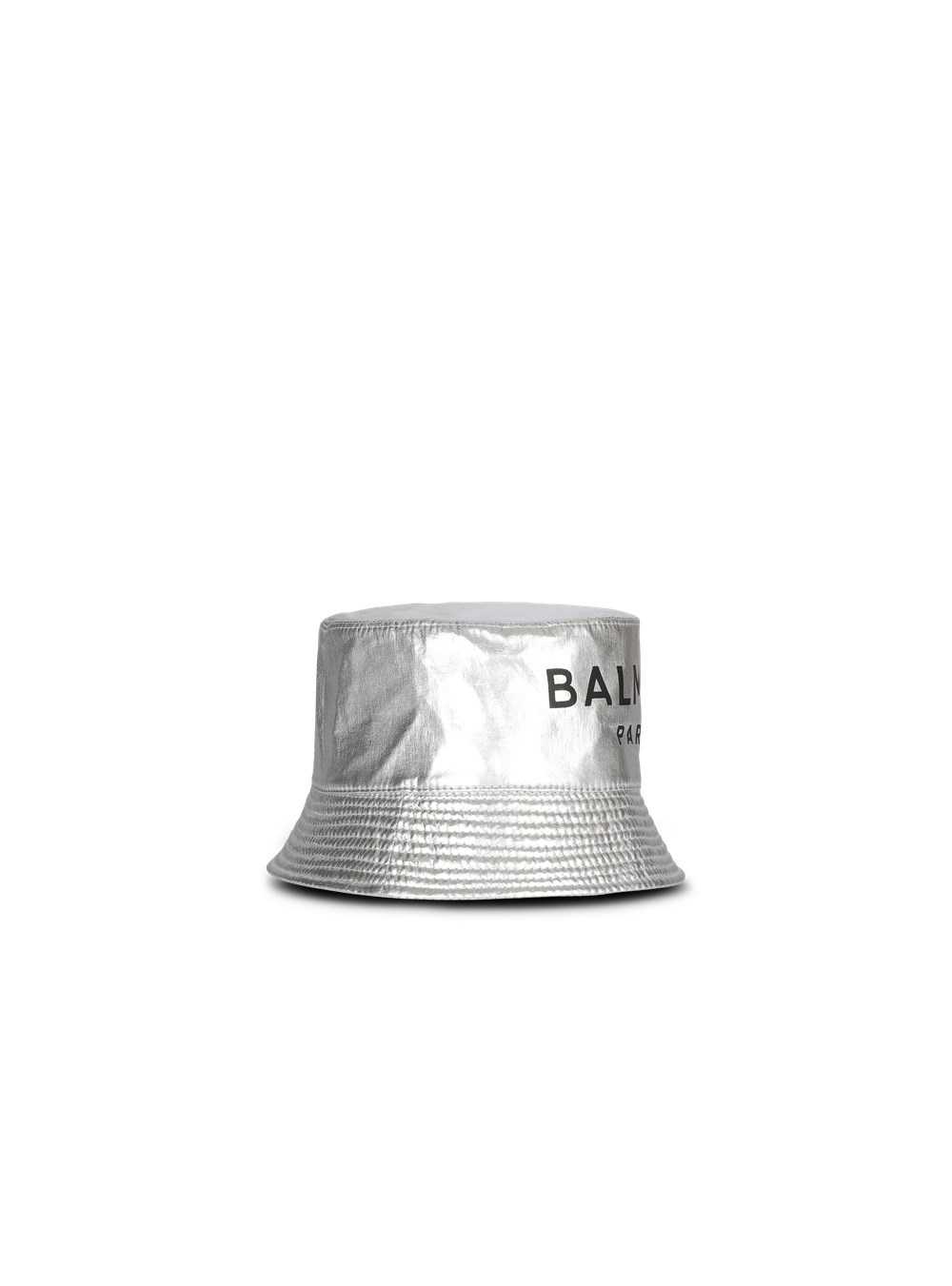 Balmain Bucket Hat With Balmain Logo Silver | JZERPQA-93