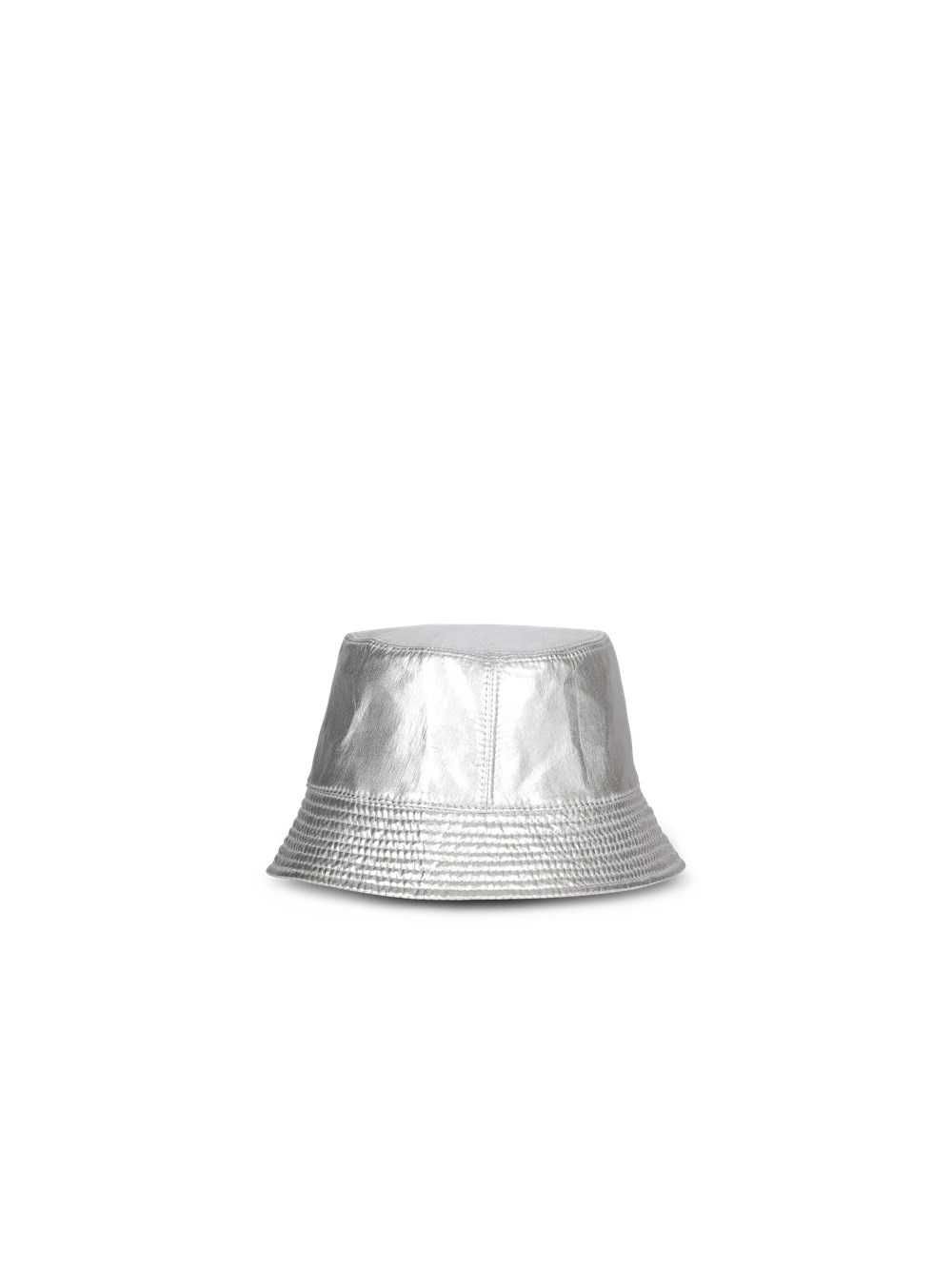 Balmain Bucket Hat With Balmain Logo Silver | JZERPQA-93