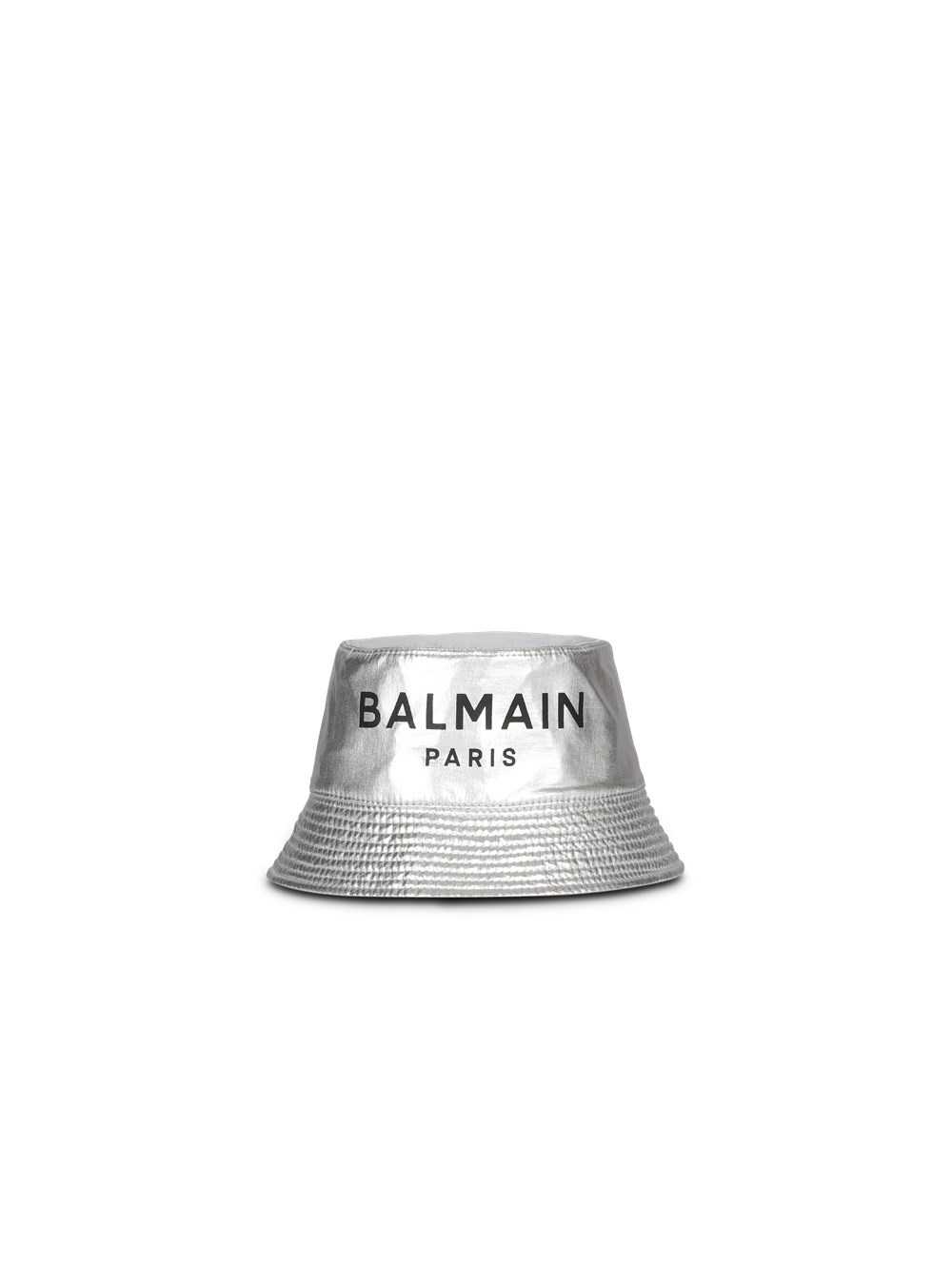 Balmain Bucket Hat With Balmain Logo Silver | JZERPQA-93