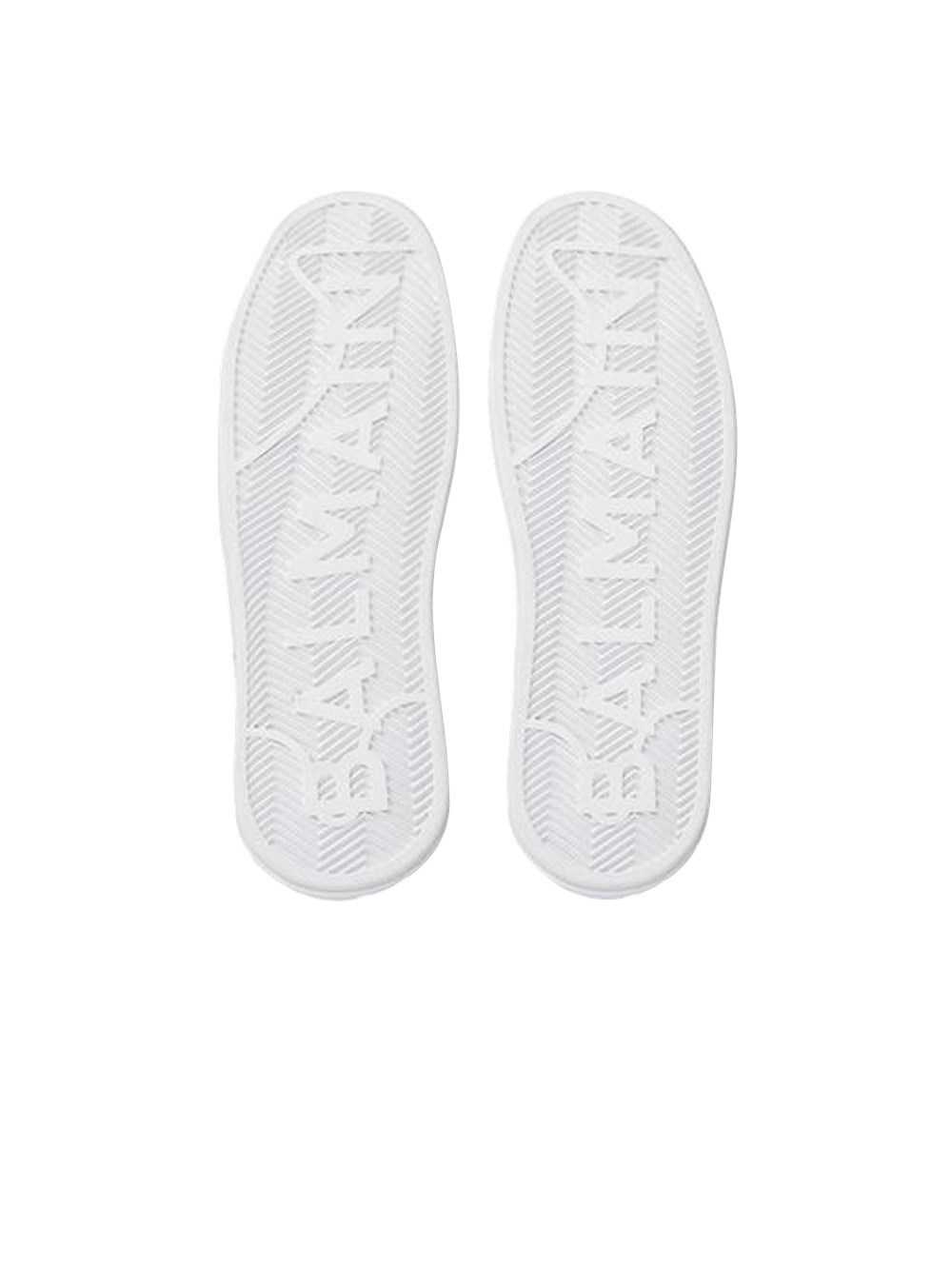 Balmain Calfskin And Metallic Leather B-court Sneakers White | PLKGSBT-87