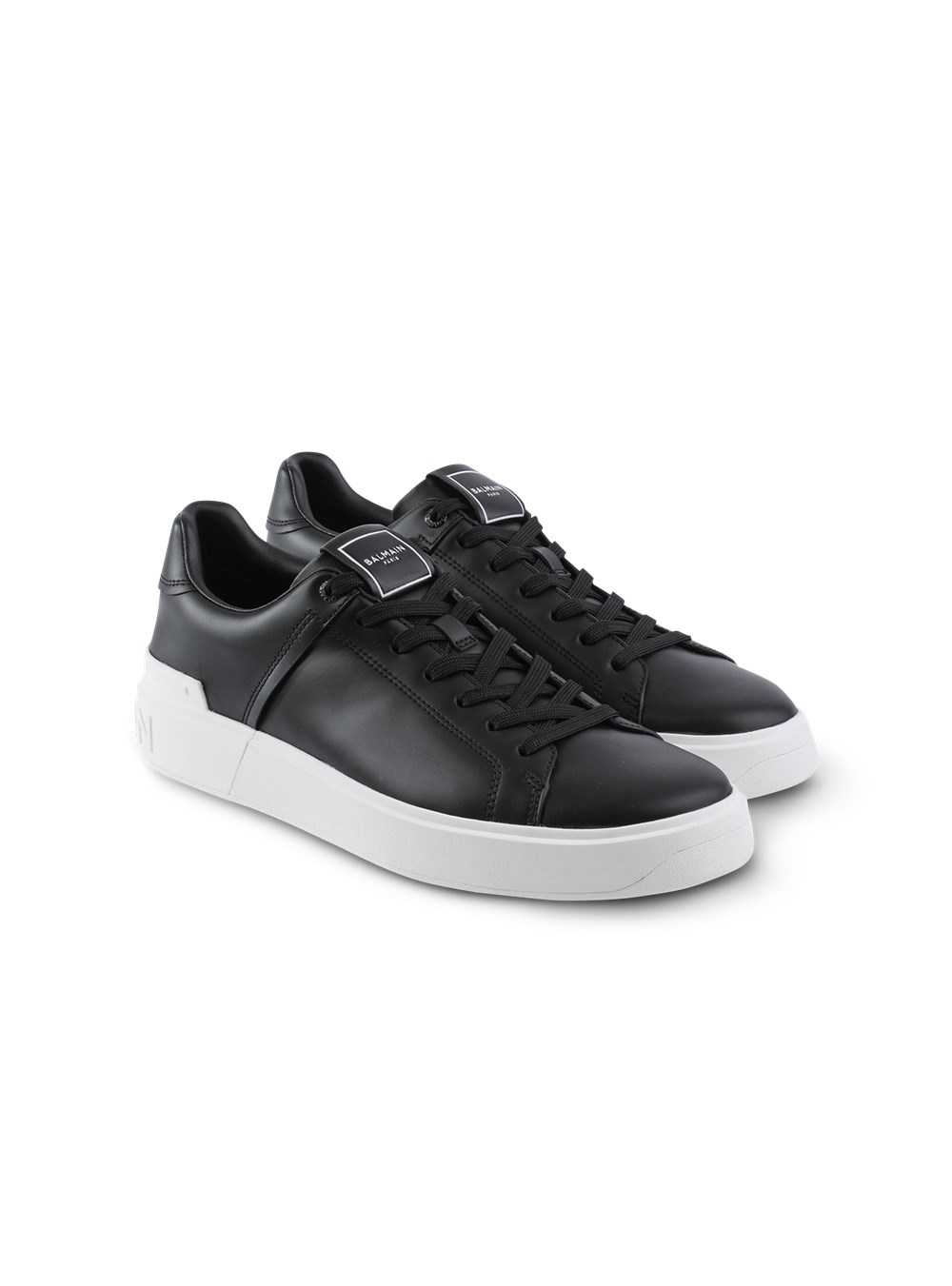 Balmain Calfskin B-court Sneakers Black | TGDFNZC-65