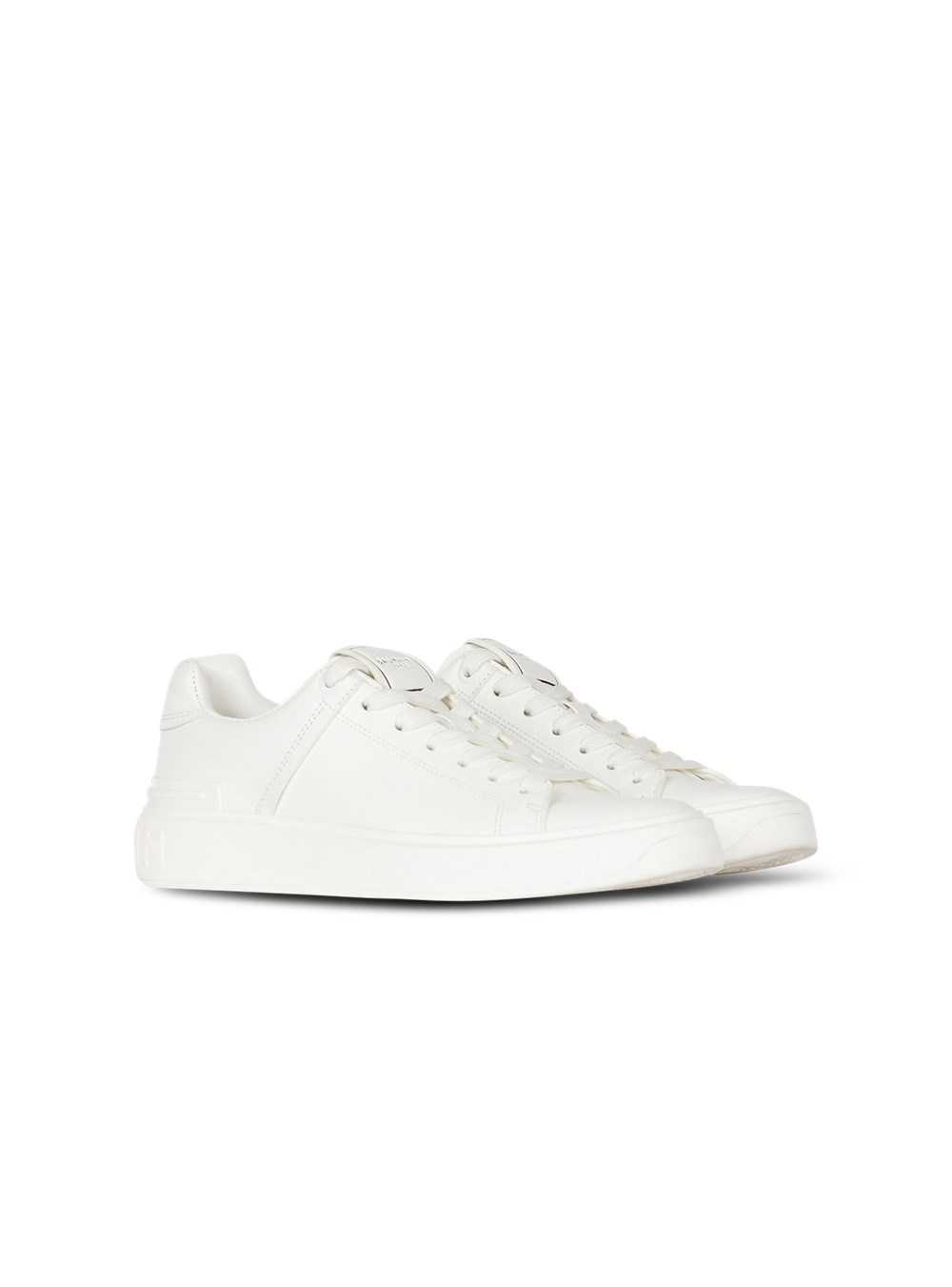 Balmain Calfskin B-court Sneakers White | YNAGHFS-95