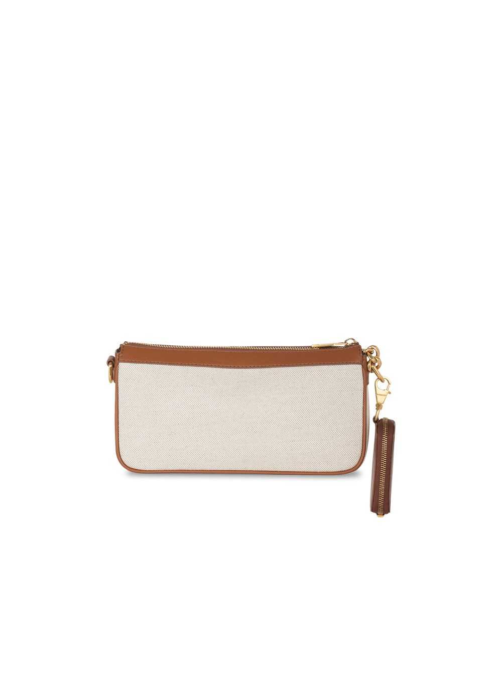 Balmain Canvas B-army Clutch Bag With Leather Panels Beige | NDUSRJY-58