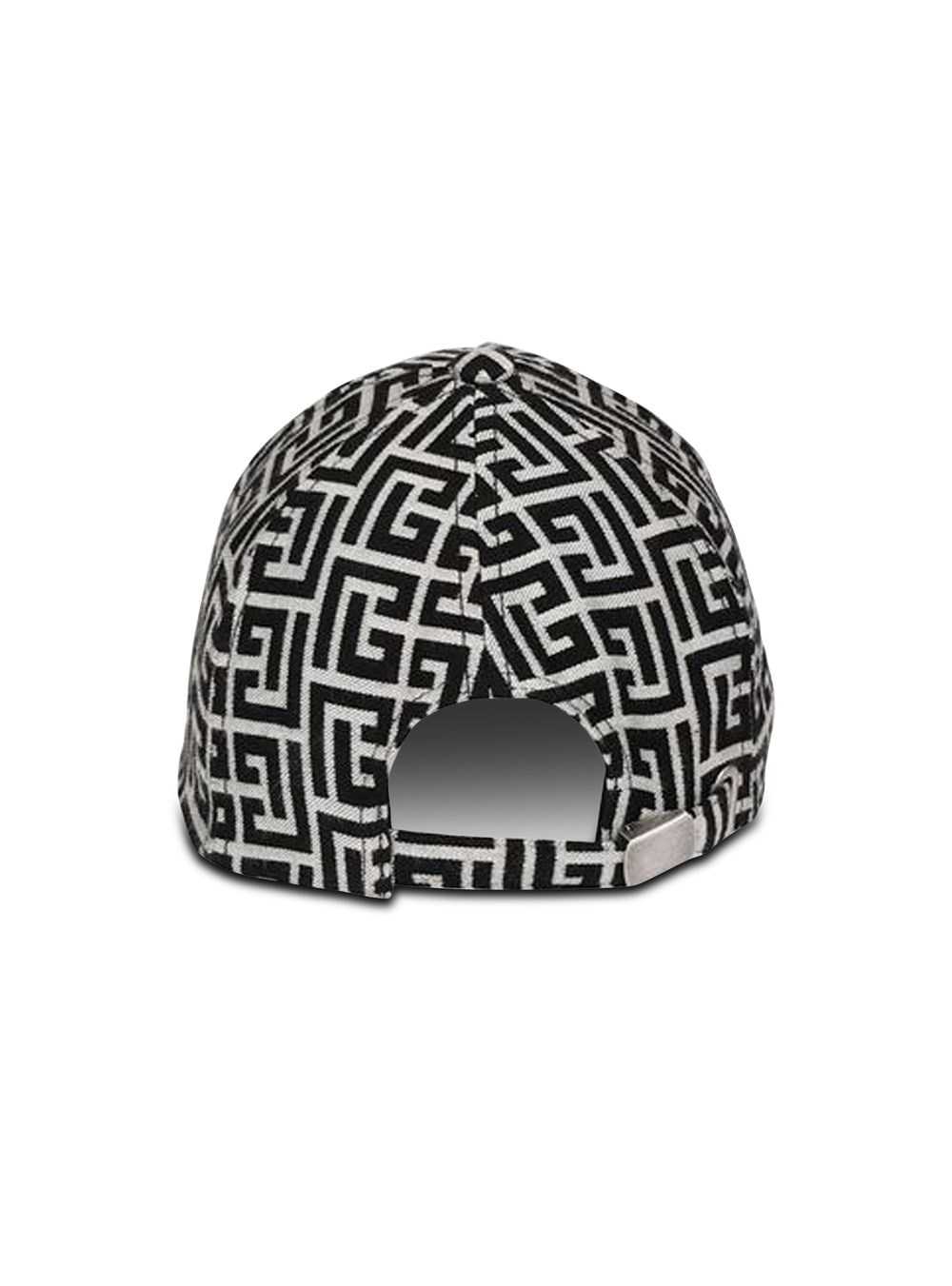 Balmain Cap With Balmain Monogram Pattern Black | BPFURNO-73