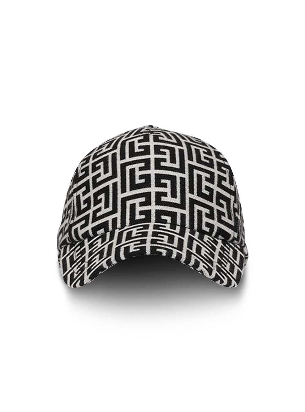 Balmain Cap With Balmain Monogram Pattern Black | BPFURNO-73