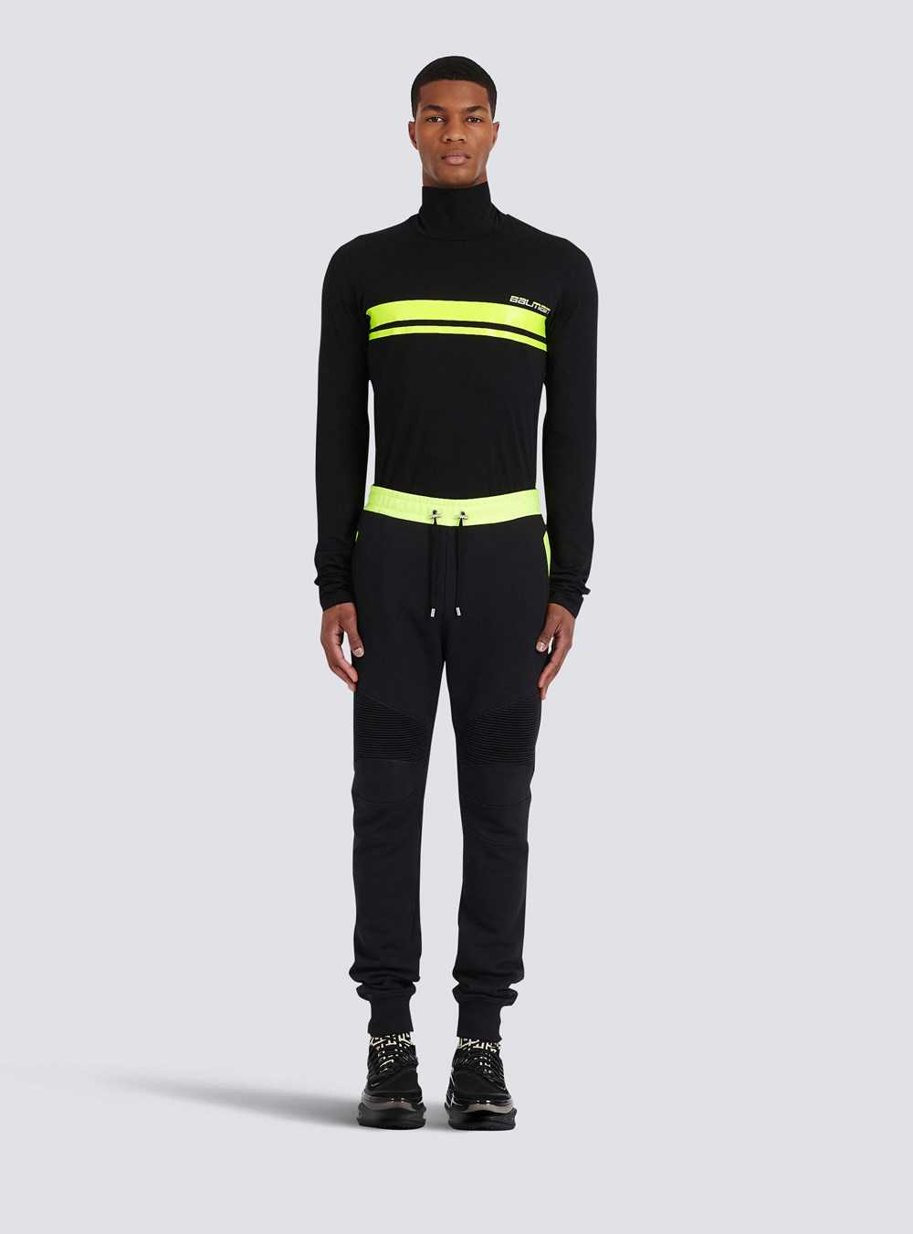 Balmain Capsule After Ski - Cotton Sweatpants With Balmain Paris Logo Print Black | LKVDGOT-78