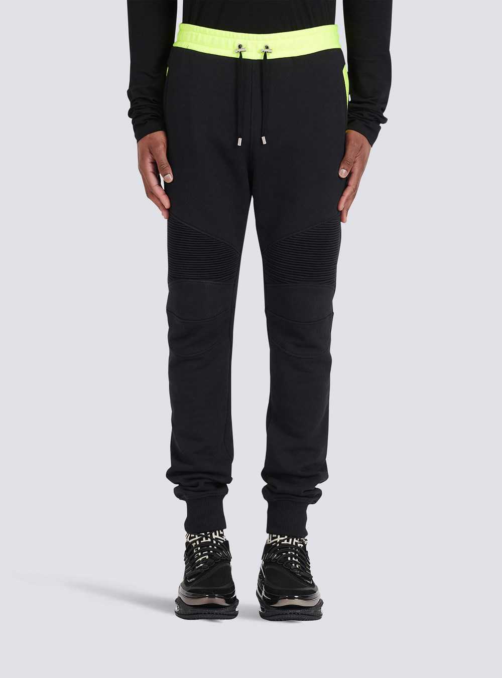 Balmain Capsule After Ski - Cotton Sweatpants With Balmain Paris Logo Print Black | LKVDGOT-78