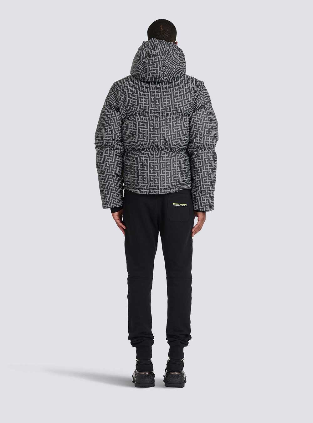 Balmain Capsule After Ski -reflective Quilted Coat With Balmain Monogram Grey | YHZEBMP-02