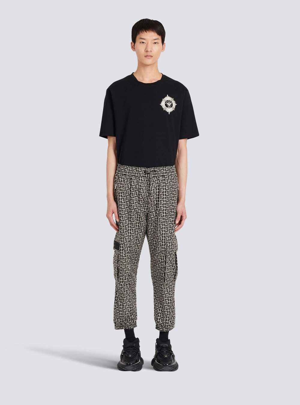 Balmain Cargo Pants With Balmain Monogram Black | DJOYAPS-48