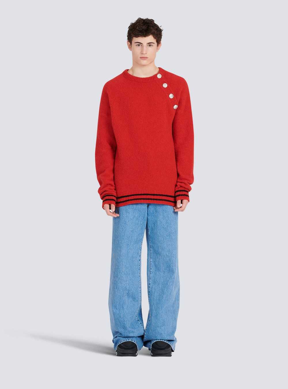 Balmain Cashmere Sweater Red | QJUTEBL-53