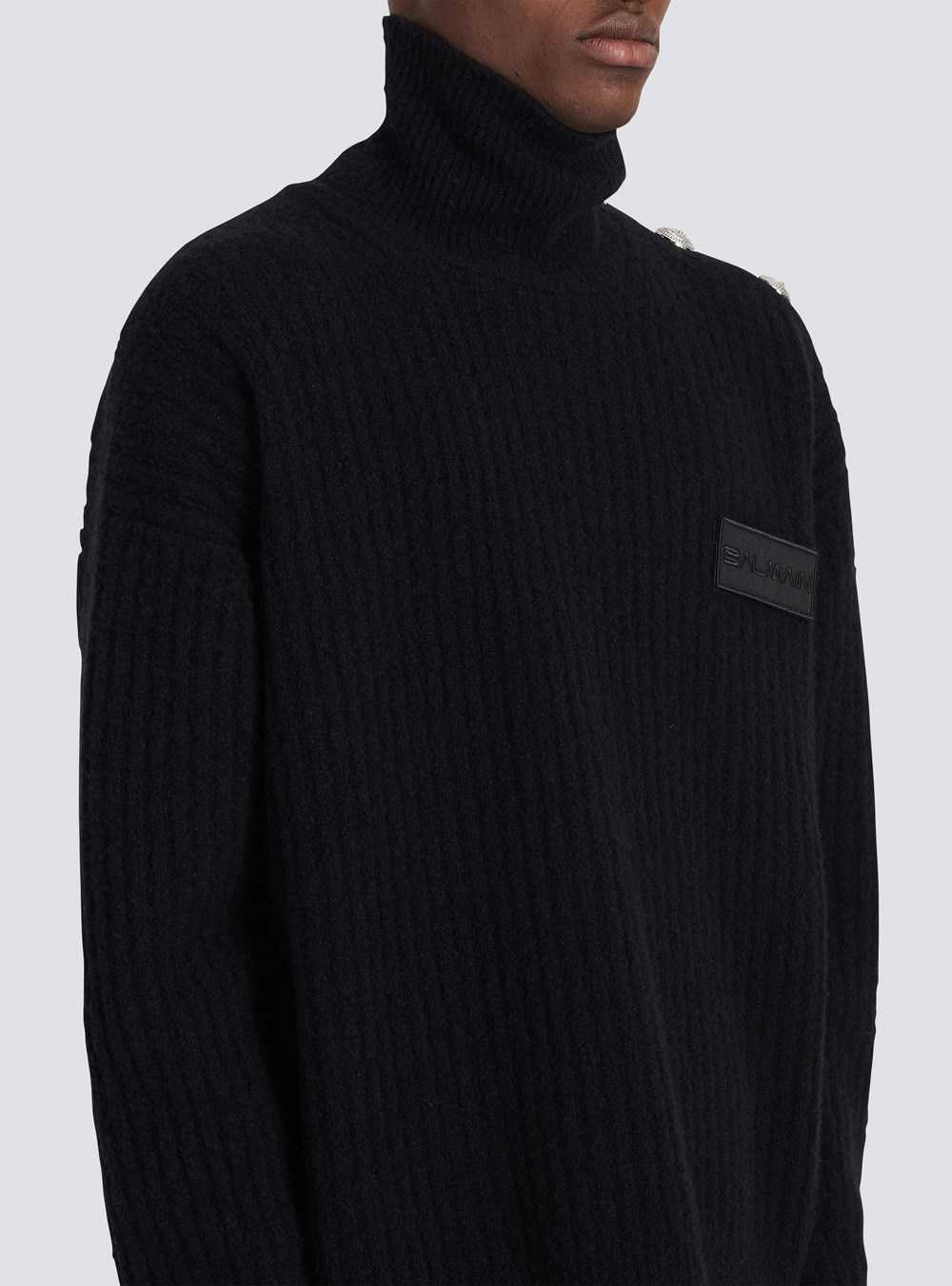 Balmain Cashmere Turtleneck Sweater Black | EGINZXH-71