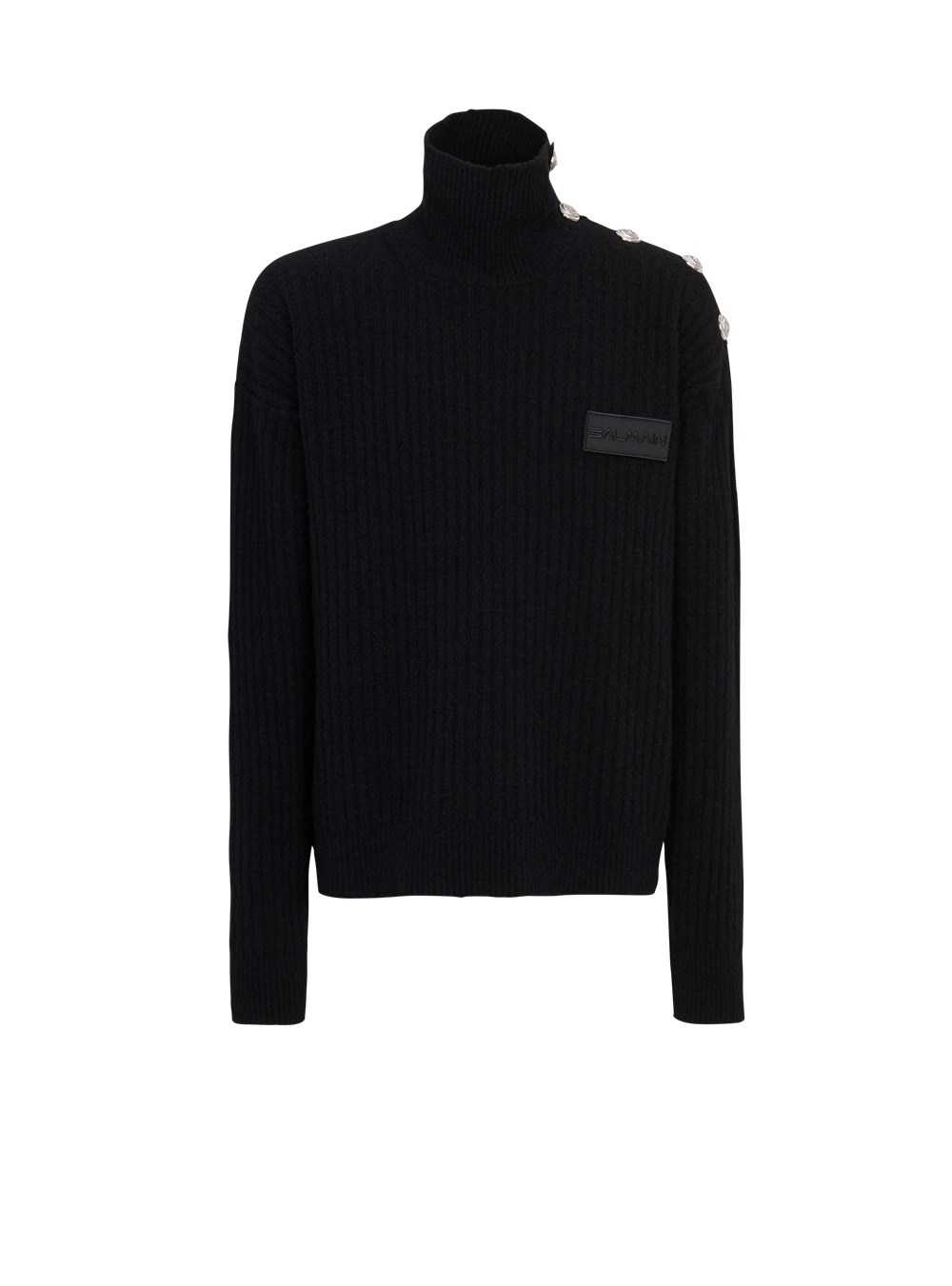 Balmain Cashmere Turtleneck Sweater Black | EGINZXH-71