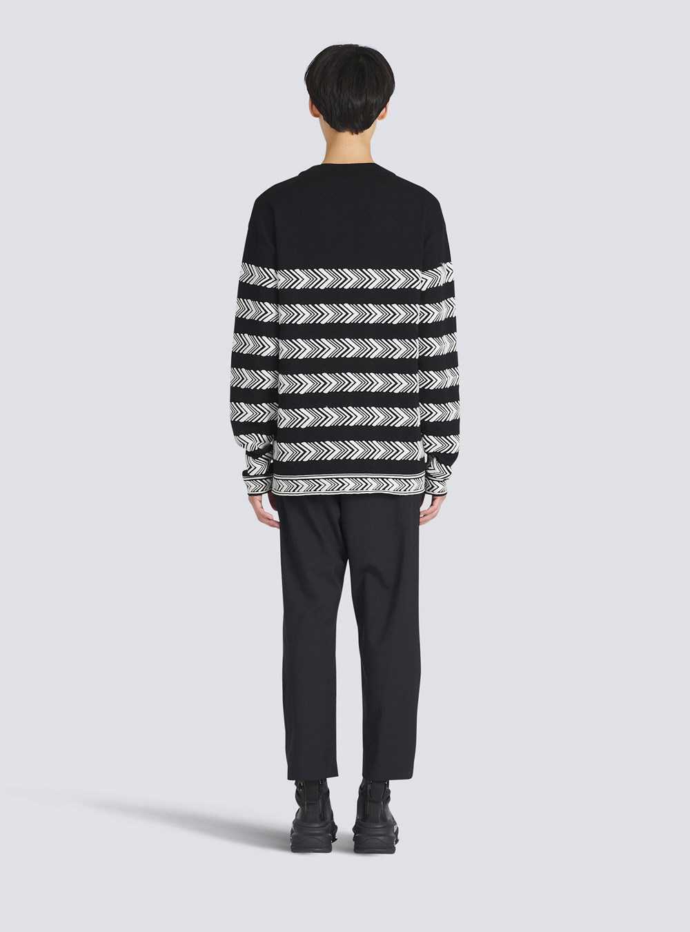 Balmain Chevron Wool Sweater Black | VDCASGR-52