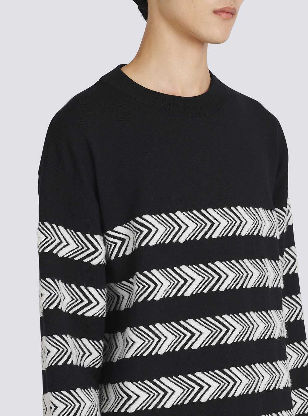 Balmain Chevron Wool Sweater Black | VDCASGR-52