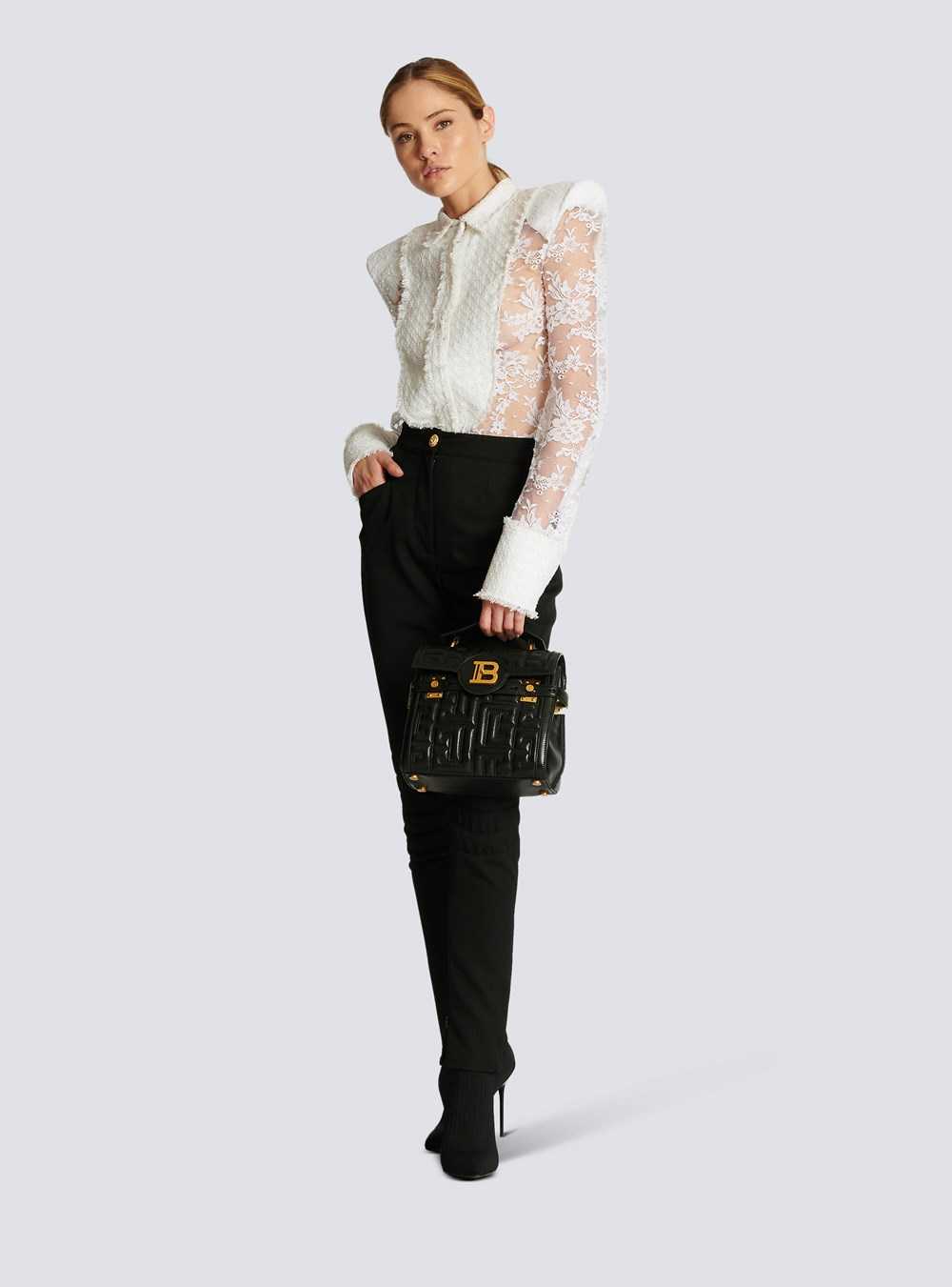 Balmain Cotton And Lace Top White | XCAMKVB-45