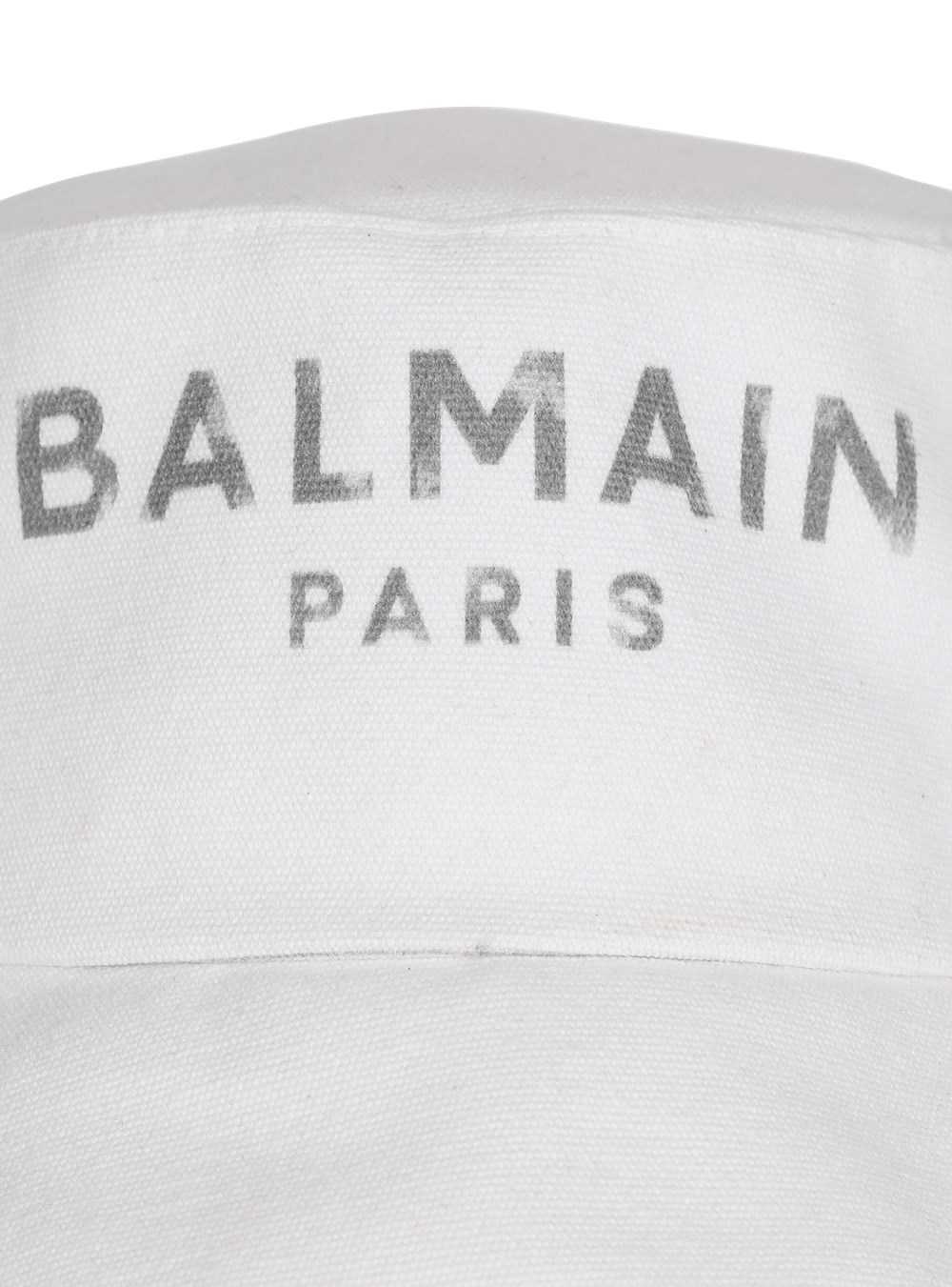 Balmain Cotton And Leather B-army Bucket Hat With Balmain Logo White | QNIDKSV-28