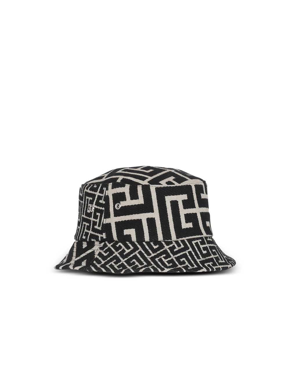 Balmain Cotton Canvas Bucket Hat With Balmain Paris Logo Black | TSNVXCK-47