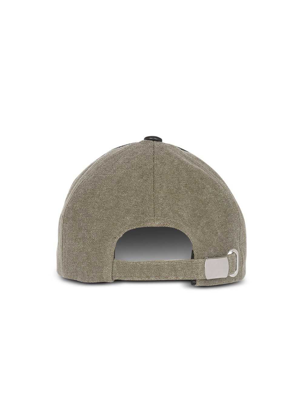 Balmain Cotton Canvas Cap With Balmain Paris Logo Khaki | LZOKRHE-39