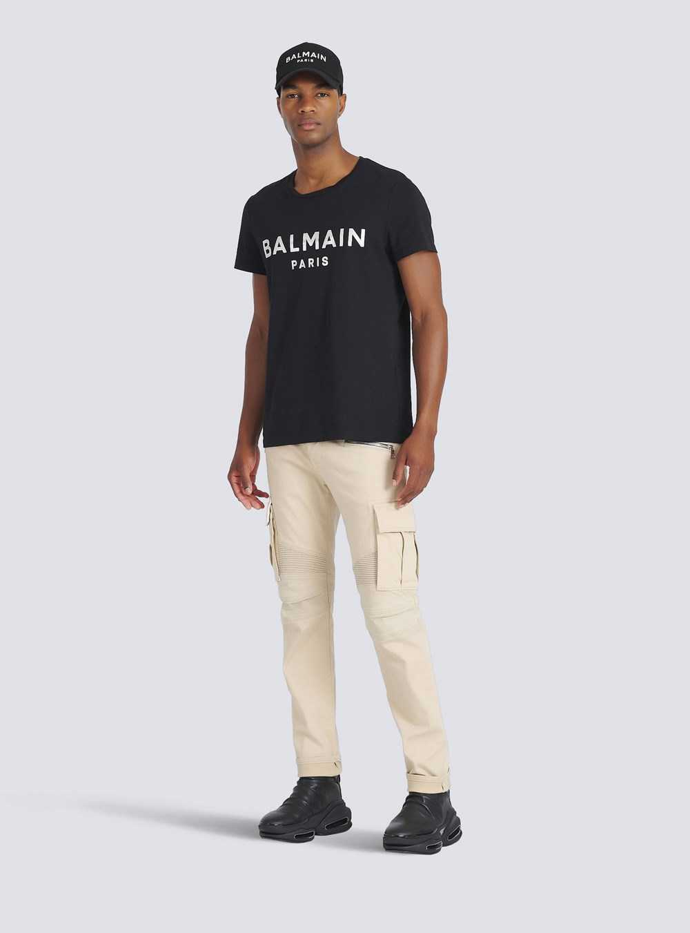 Balmain Cotton Cargo Pants Beige | SQXYRPW-45