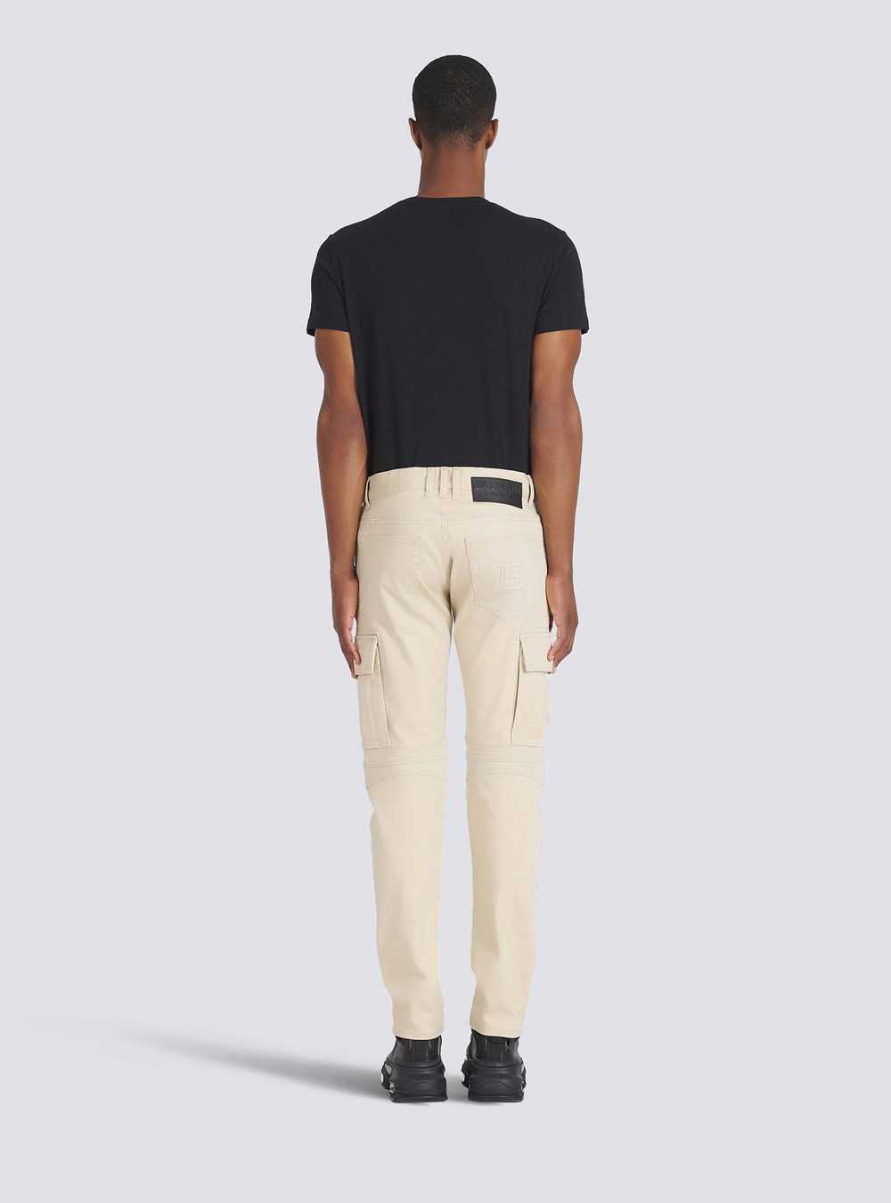 Balmain Cotton Cargo Pants Beige | SQXYRPW-45