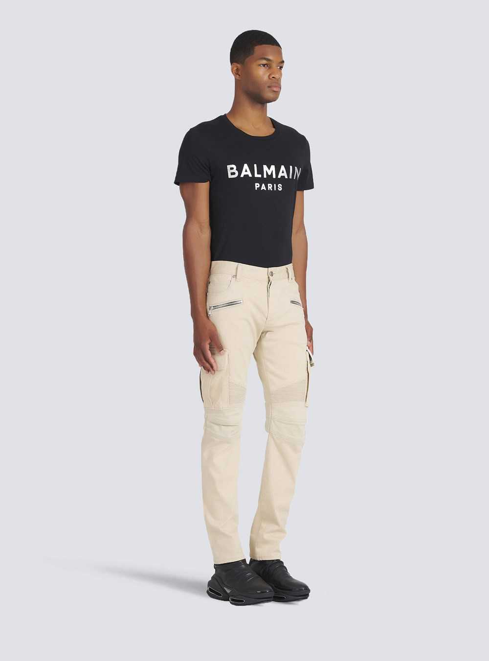 Balmain Cotton Cargo Pants Beige | SQXYRPW-45