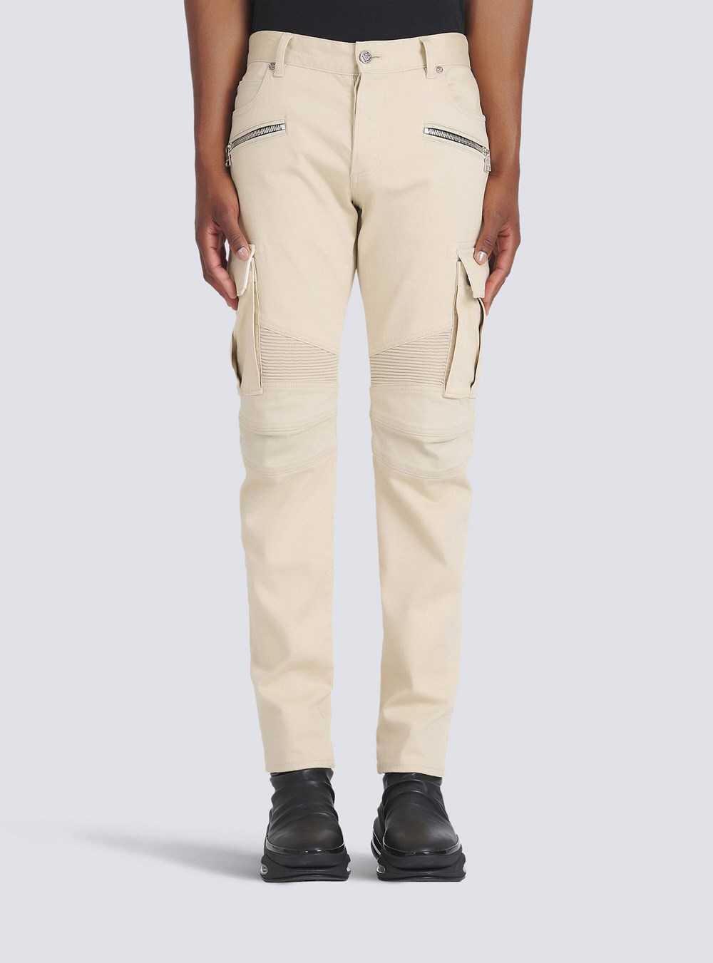 Balmain Cotton Cargo Pants Beige | SQXYRPW-45