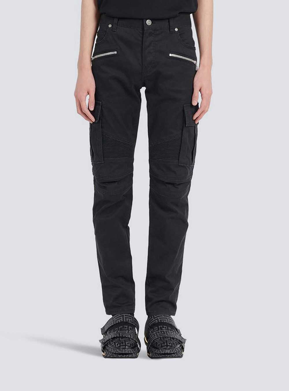 Balmain Cotton Cargo Pants Black | KYRBCMW-64