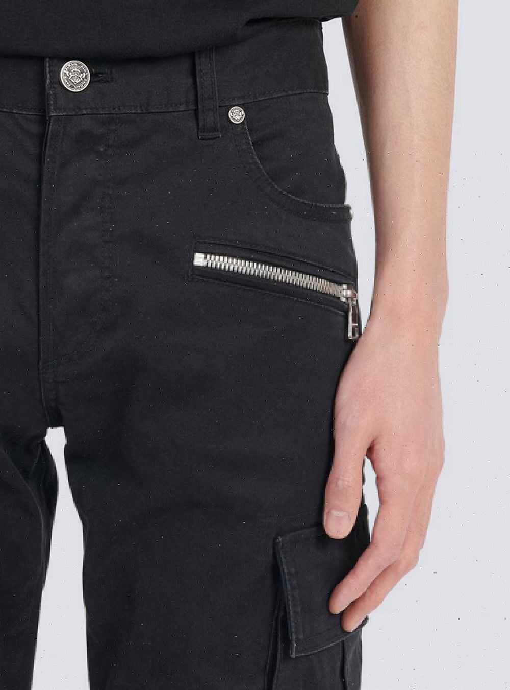 Balmain Cotton Cargo Pants Black | KYRBCMW-64