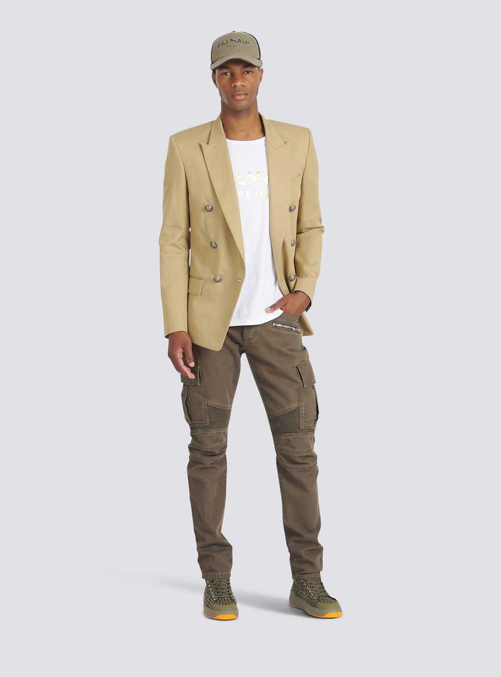 Balmain Cotton Cargo Pants Khaki | ONMCSEF-10