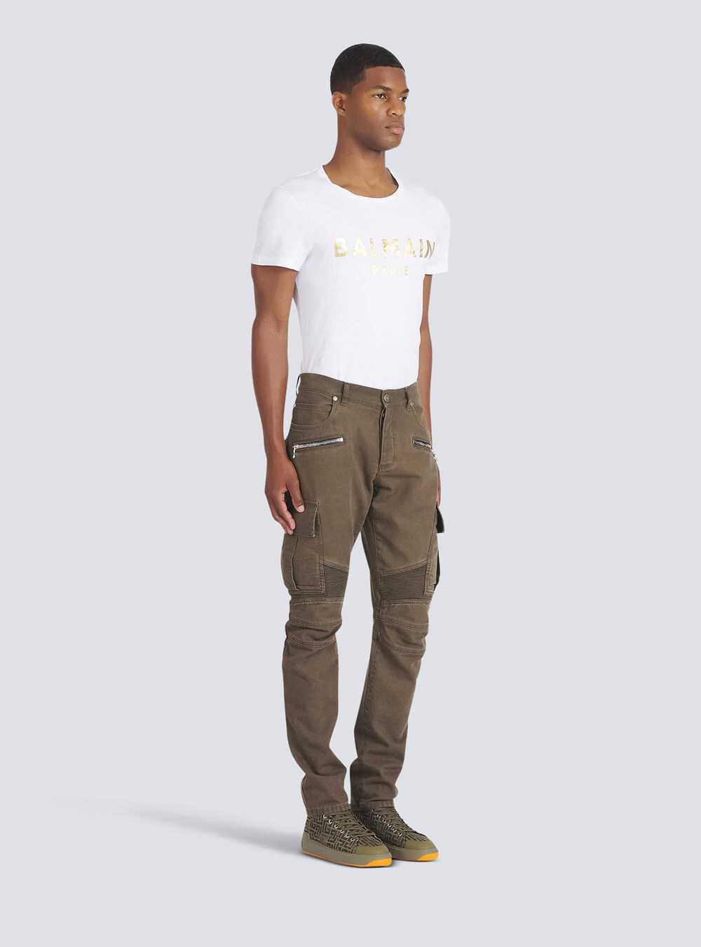 Balmain Cotton Cargo Pants Khaki | ONMCSEF-10