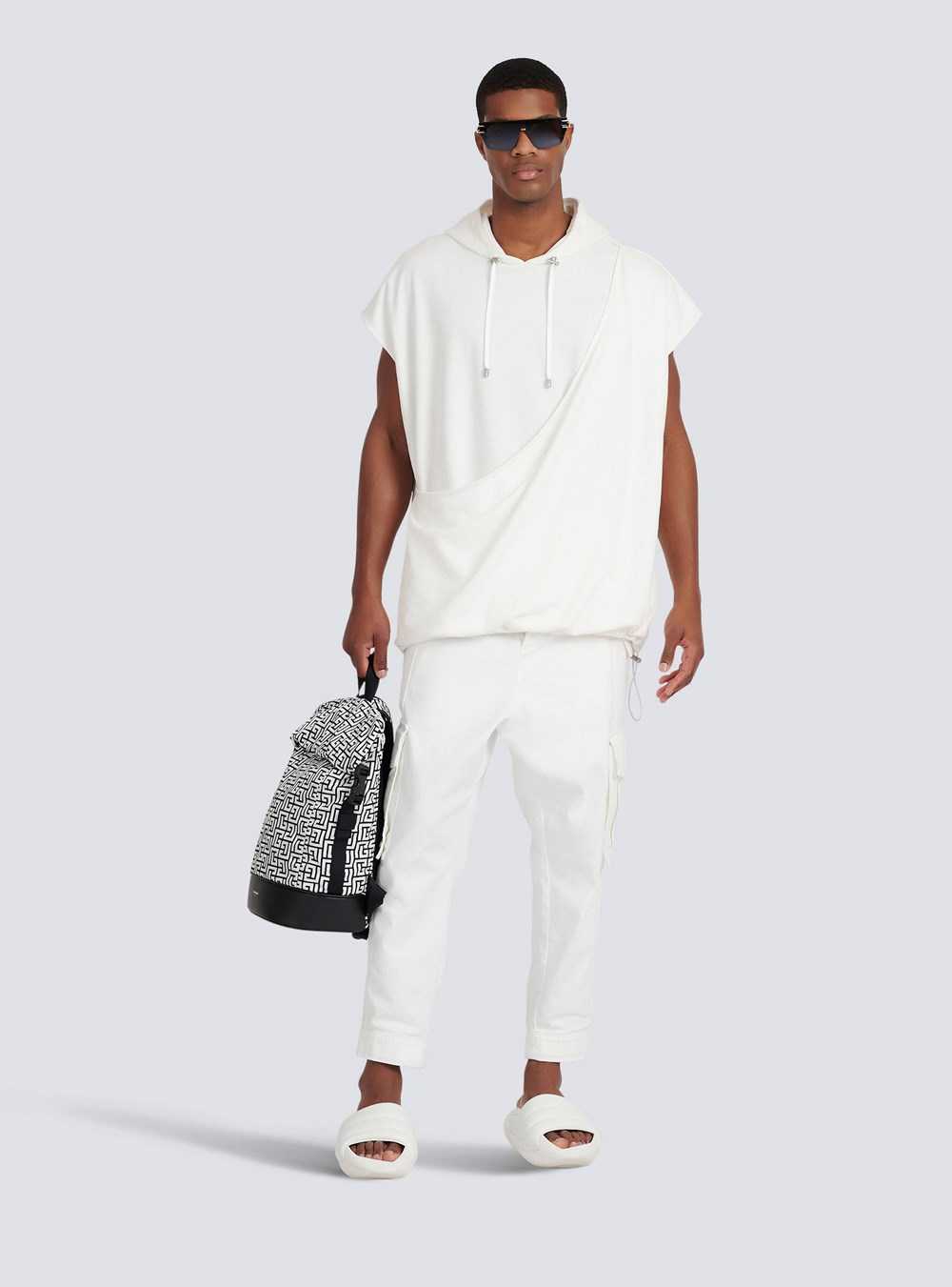 Balmain Cotton Cargo Pants White | UNQYOTX-05