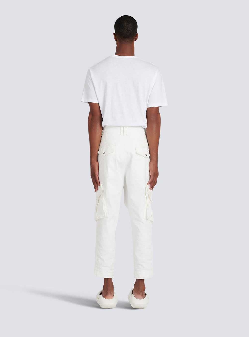 Balmain Cotton Cargo Pants White | UNQYOTX-05