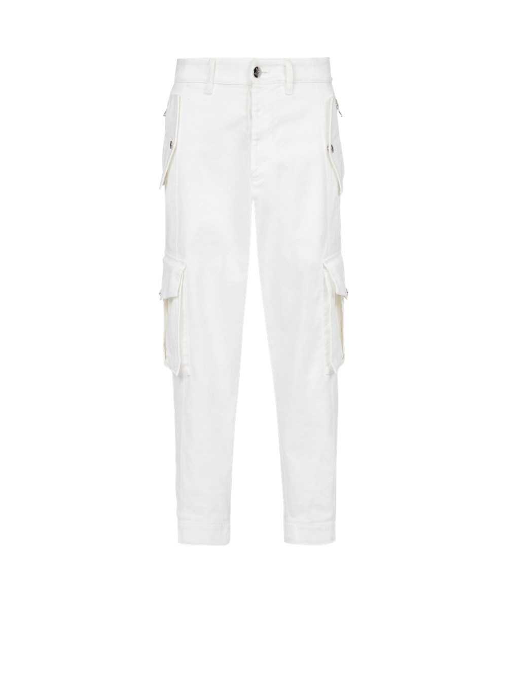 Balmain Cotton Cargo Pants White | UNQYOTX-05