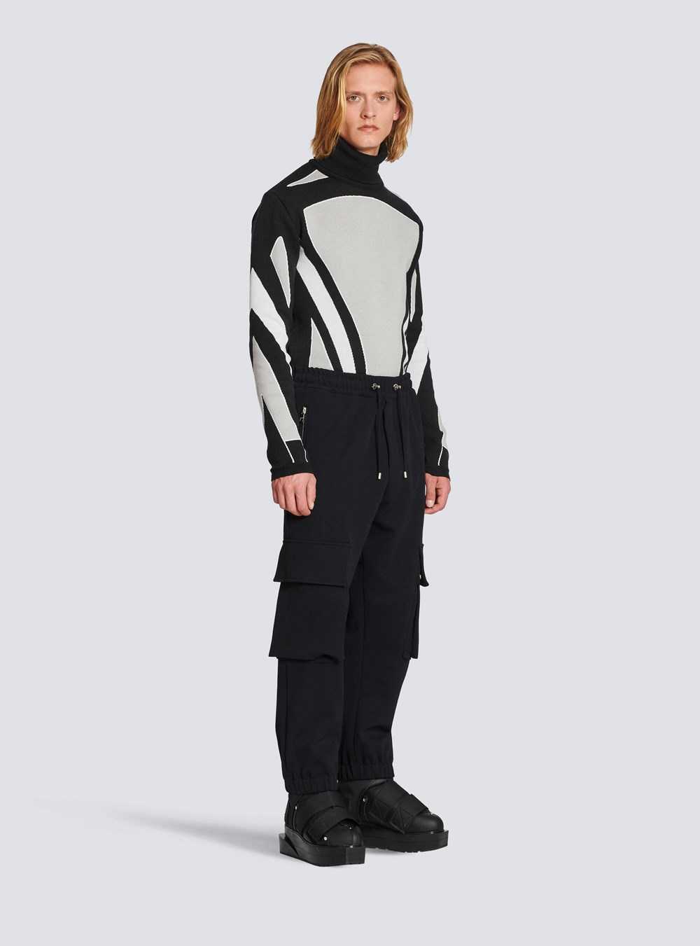 Balmain Cotton Cargo Trousers Black | QIHTLBX-09