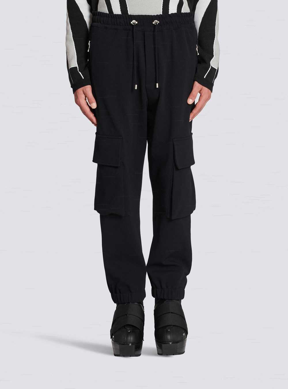 Balmain Cotton Cargo Trousers Black | QIHTLBX-09