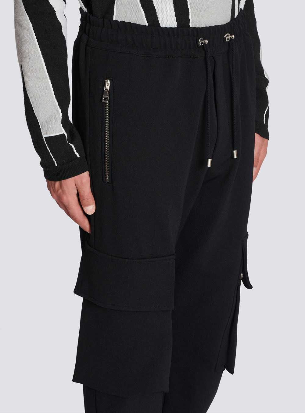 Balmain Cotton Cargo Trousers Black | QIHTLBX-09