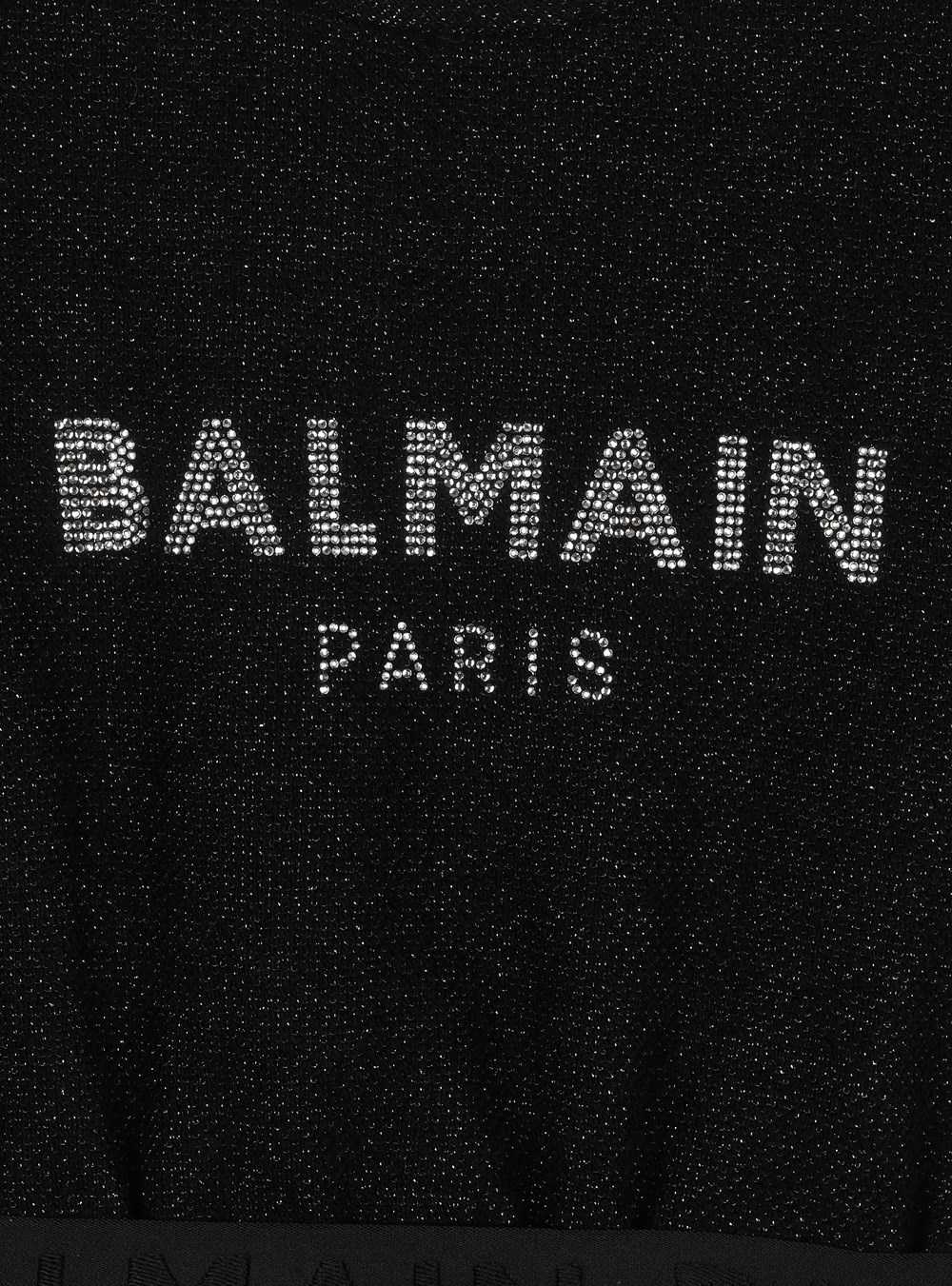 Balmain Cotton Dress With Balmain Logo Black | DSBGTUL-86