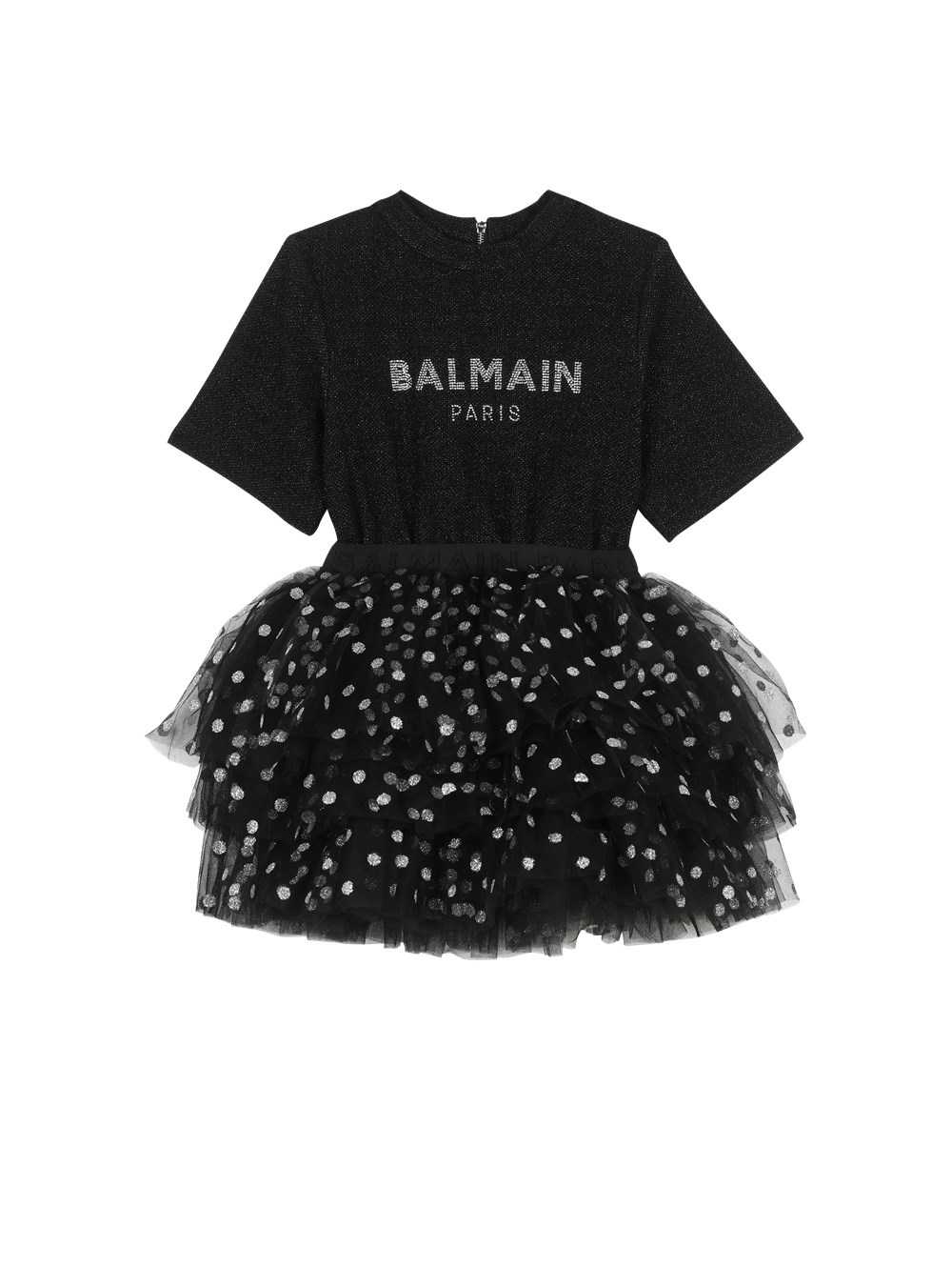 Balmain Cotton Dress With Balmain Logo Black | DSBGTUL-86