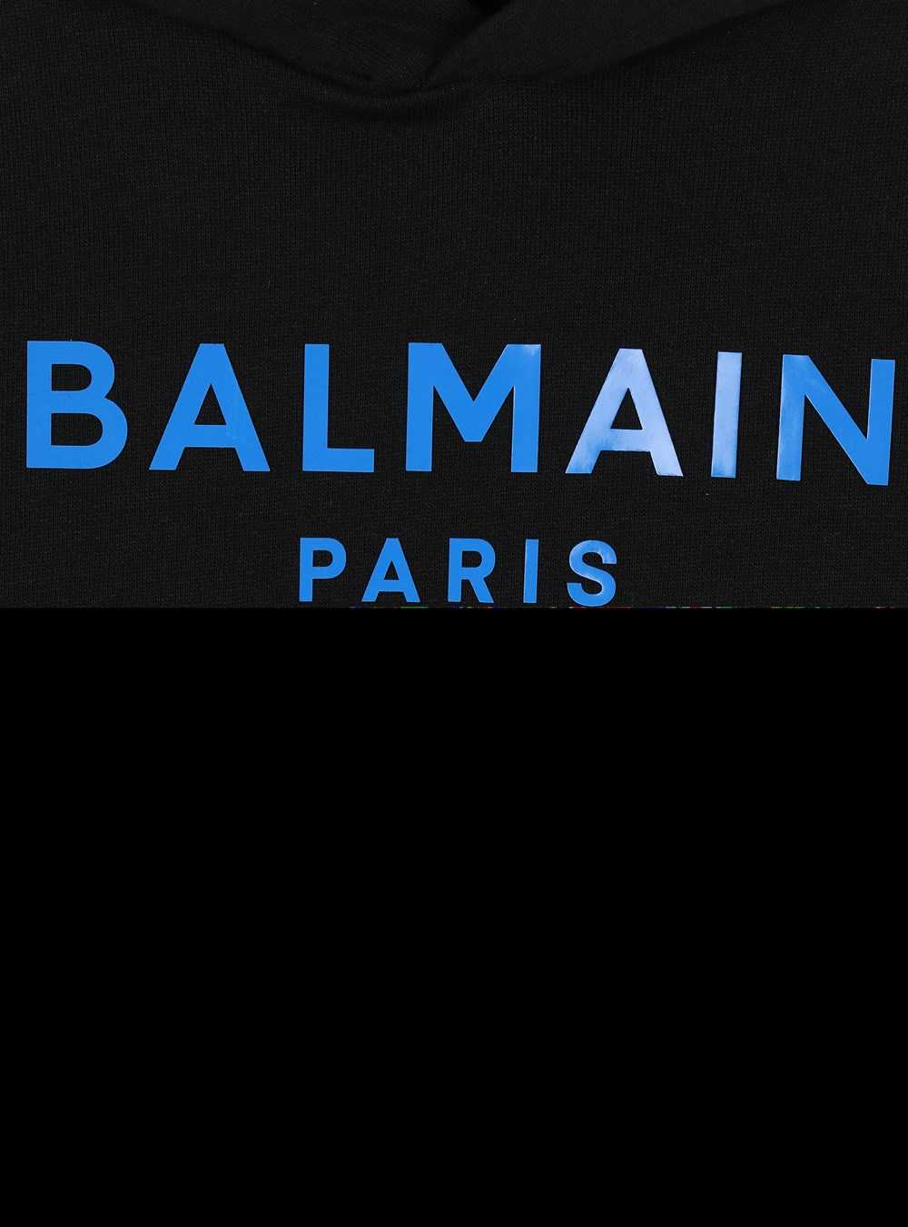 Balmain Cotton Hoodie With Balmain Logo Black | KCSILWZ-28